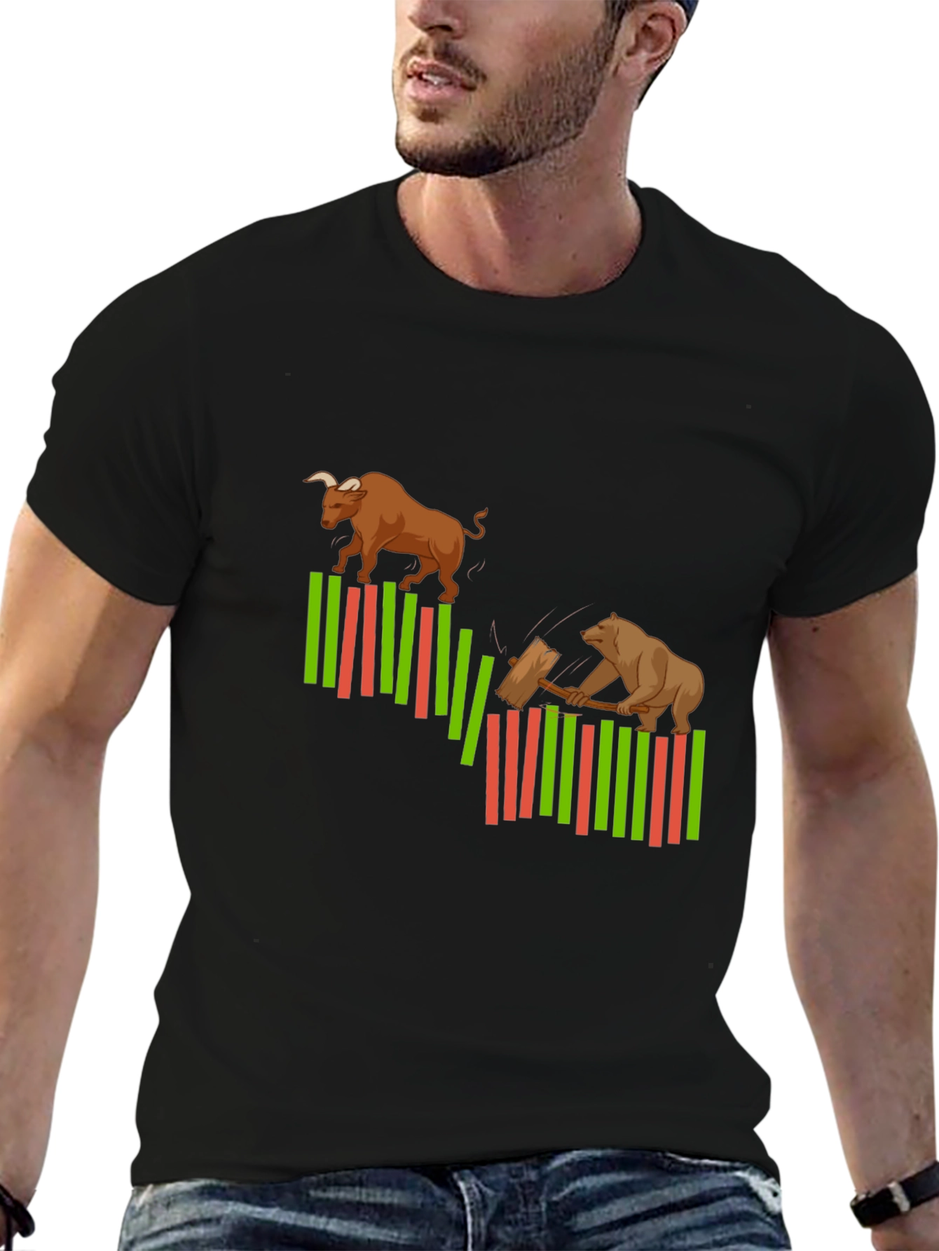 Bull and Bear Market Graphic T-Shirt