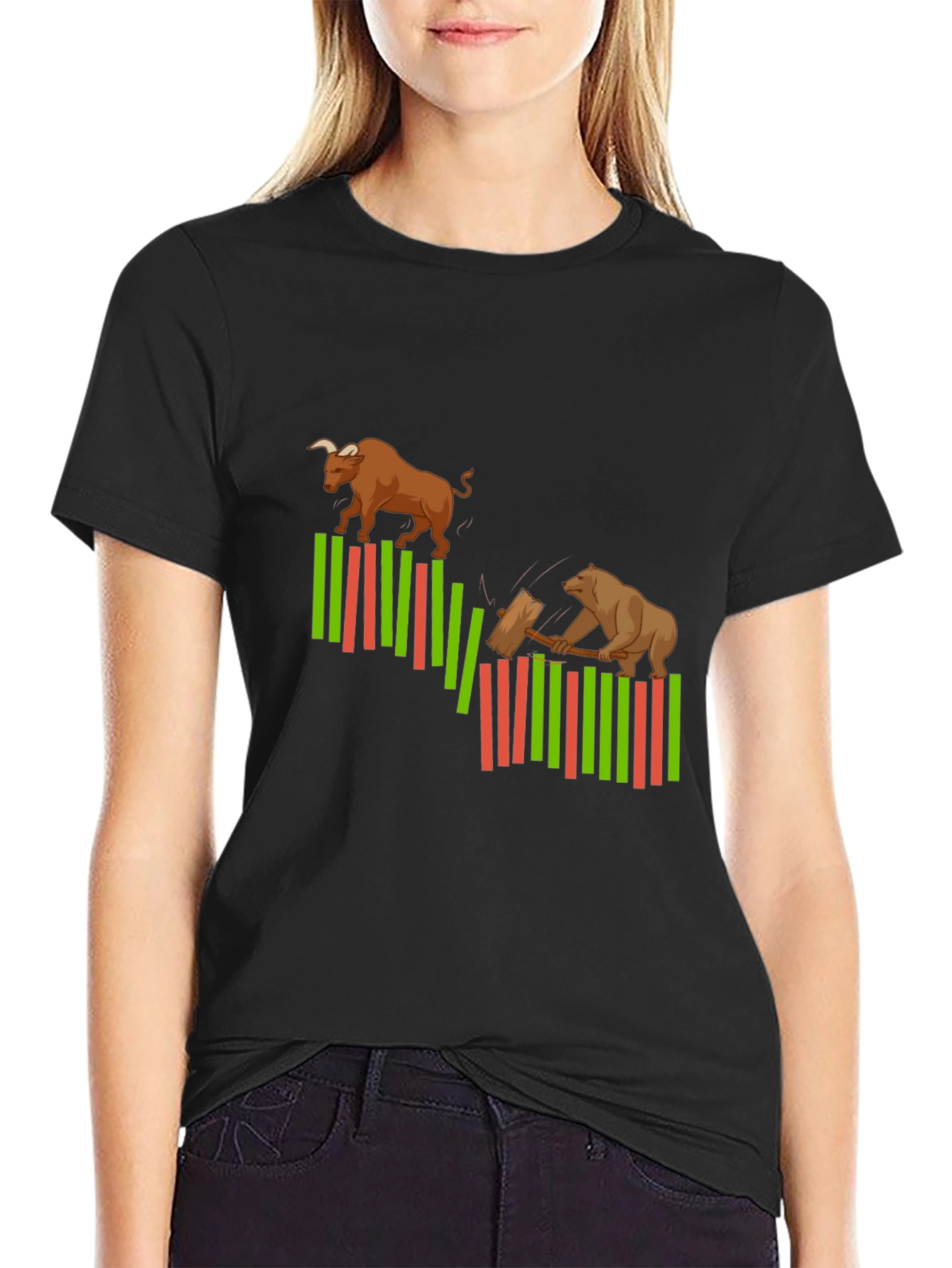 Bull and Bear Market Graphic T-Shirt
