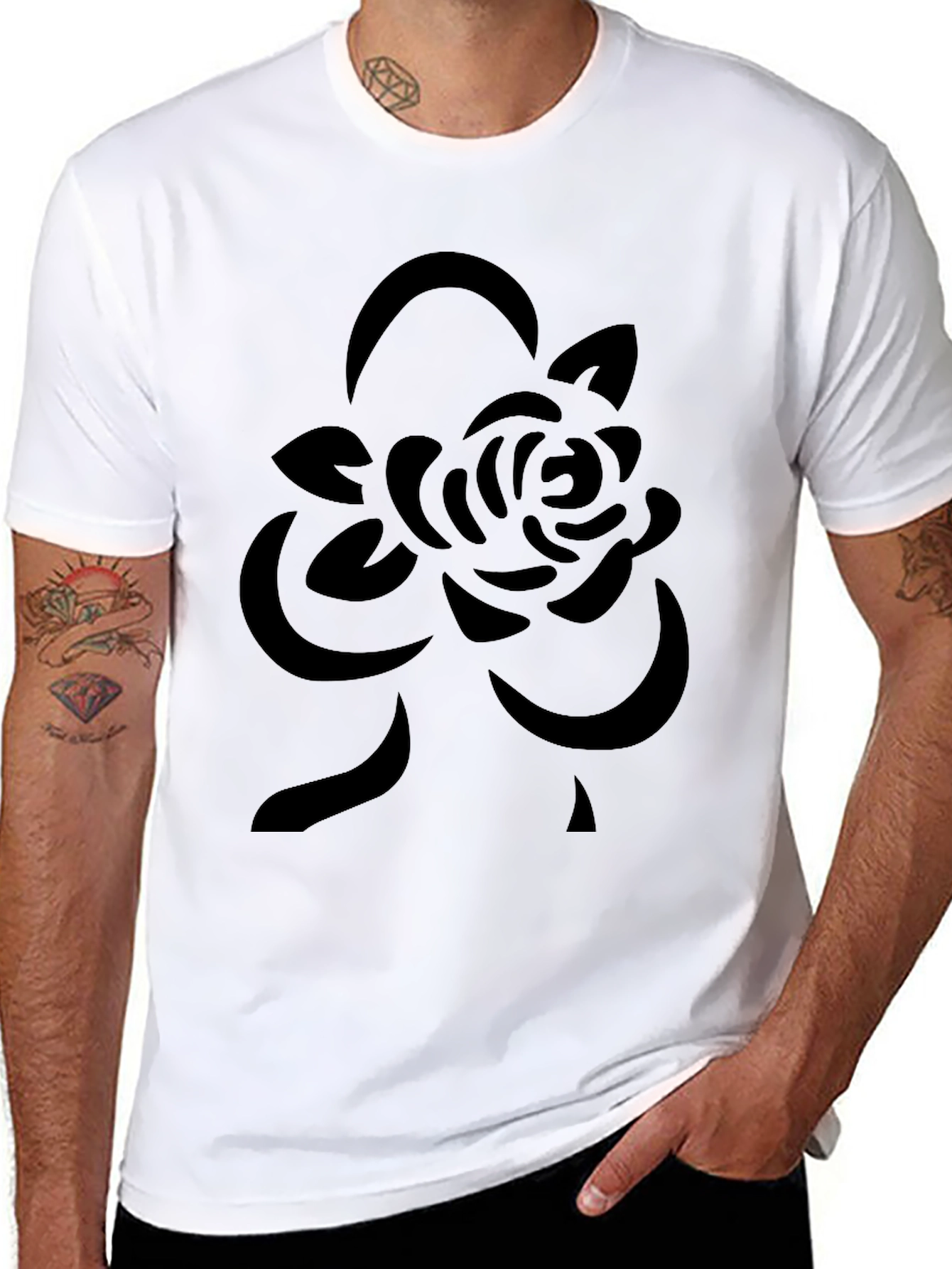 Black Rose Graphic Tee - Modern Casual Style