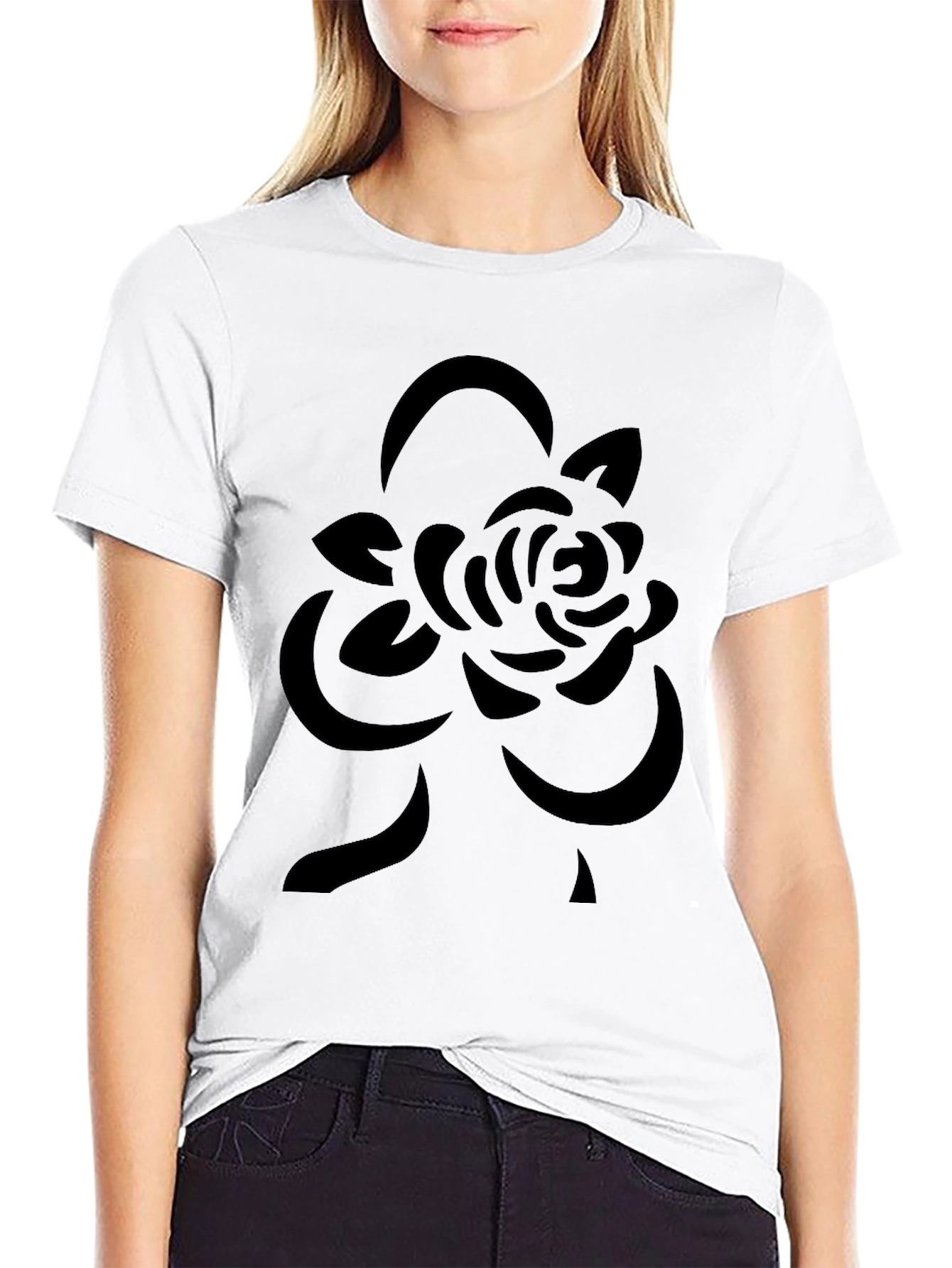 Black Rose Graphic Tee - Modern Casual Style