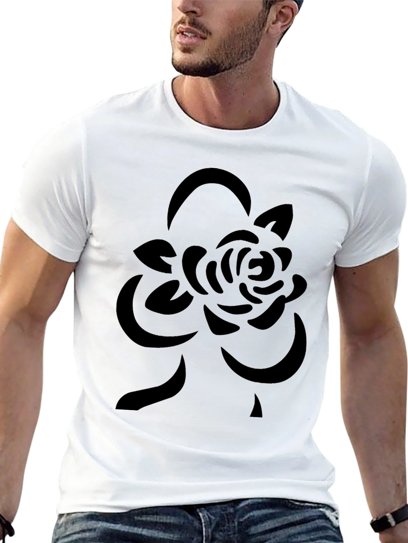 Black Rose Graphic Tee - Modern Casual Style