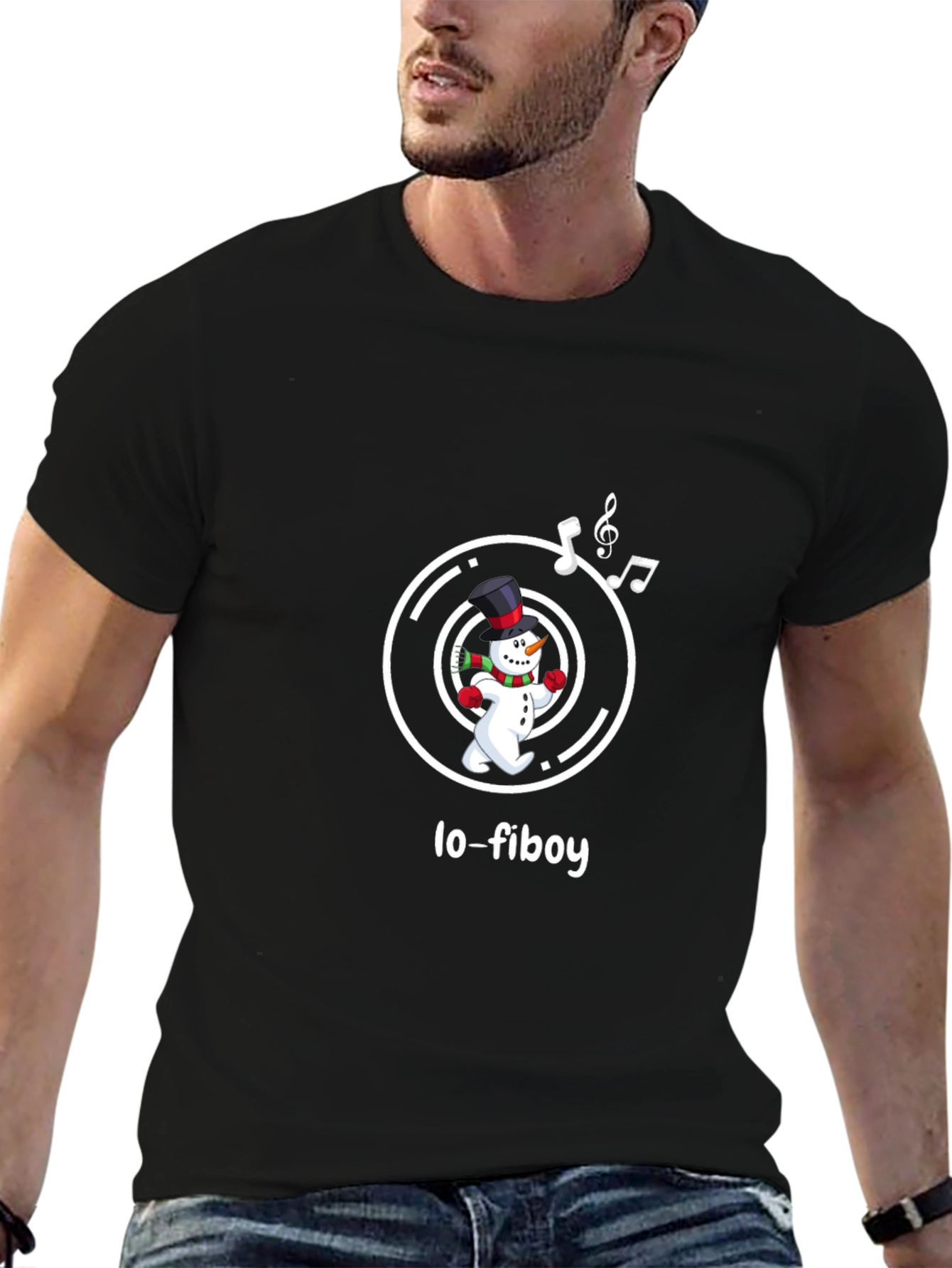 Lo-Fiboy Snowman Black T-Shirt