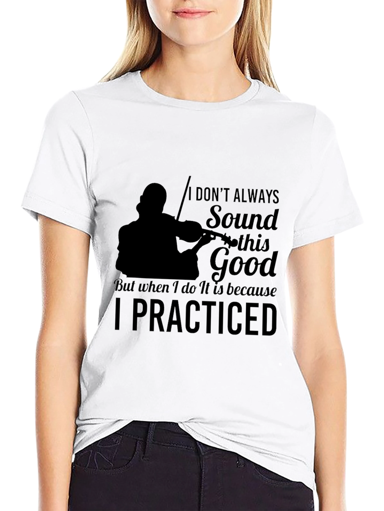Violin Practice Black T-Shirt - Musician Tee