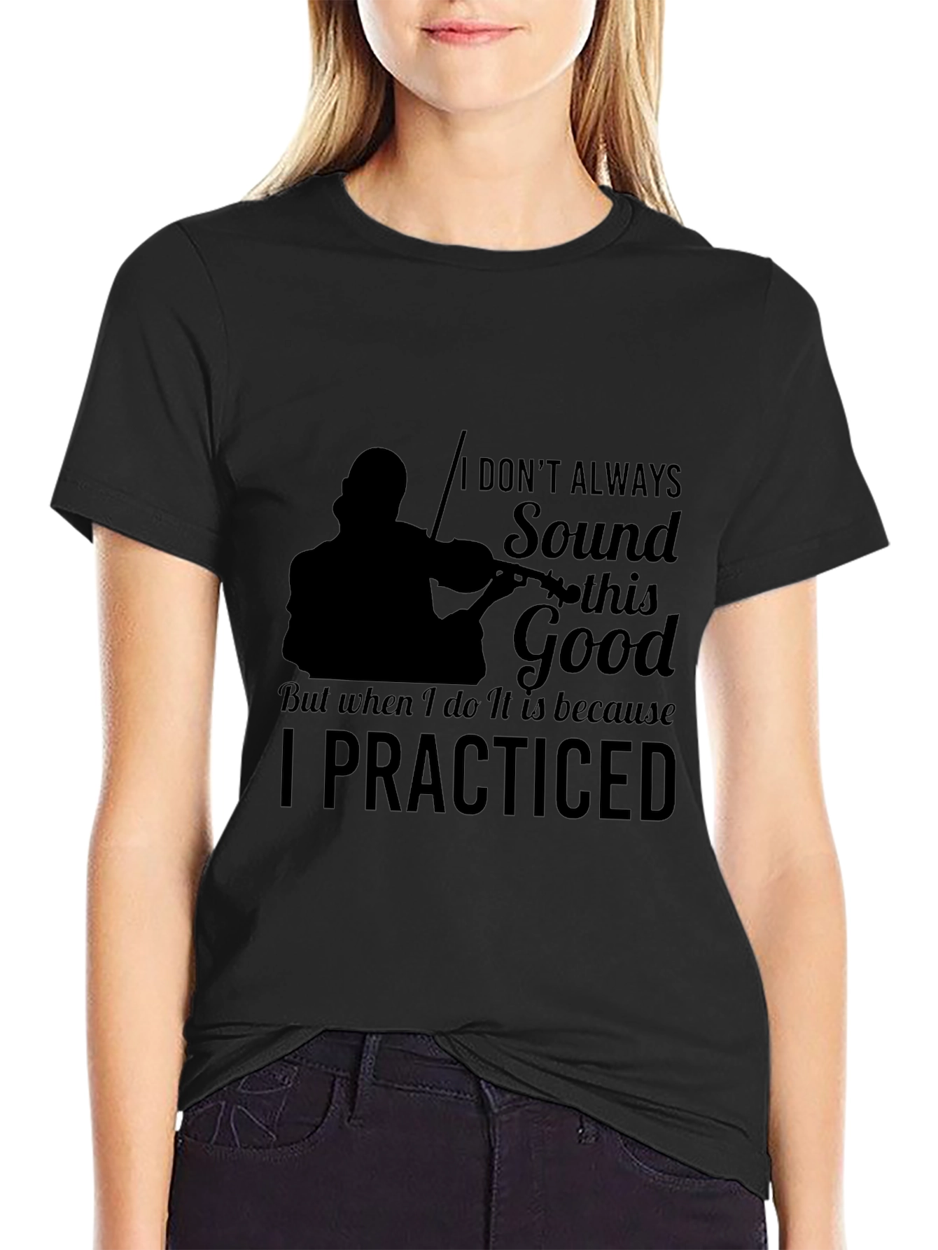 Violin Practice Black T-Shirt - Musician Tee
