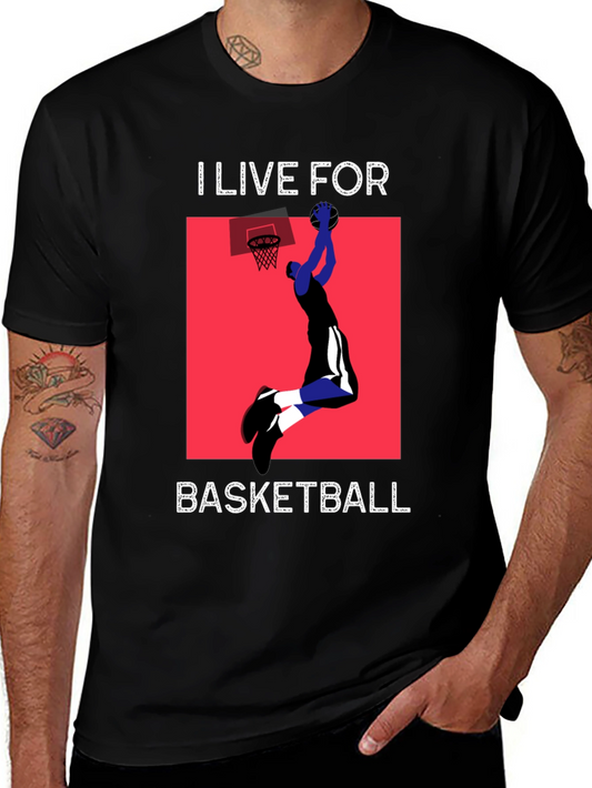 I Live For Basketball Black Graphic Tee