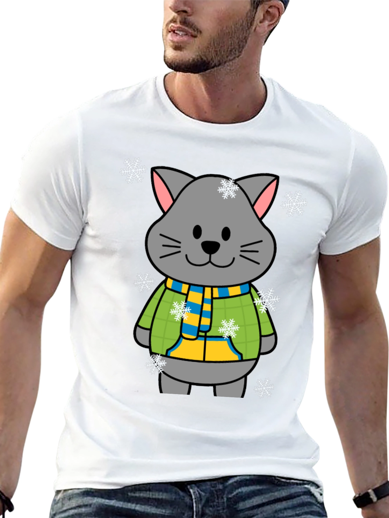 Cute Winter Cat T-Shirt