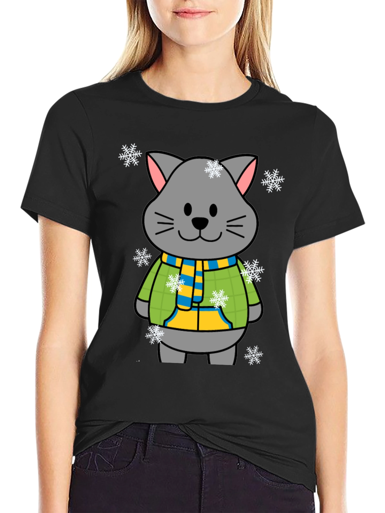 Cute Winter Cat T-Shirt