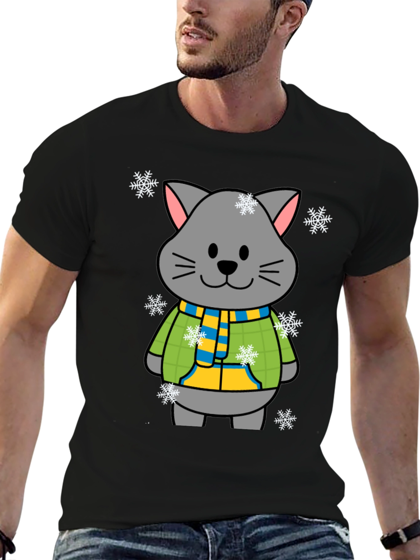 Cute Winter Cat T-Shirt