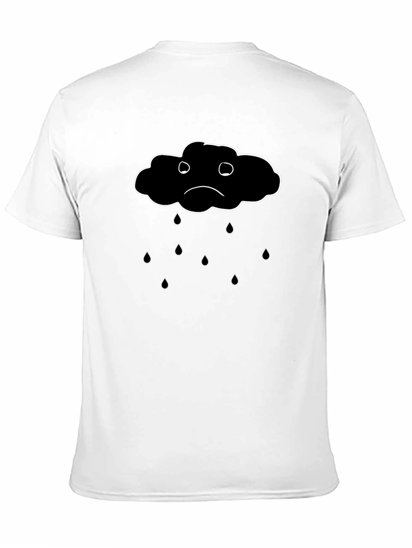 Sad Cloud Graphic Black T-Shirt