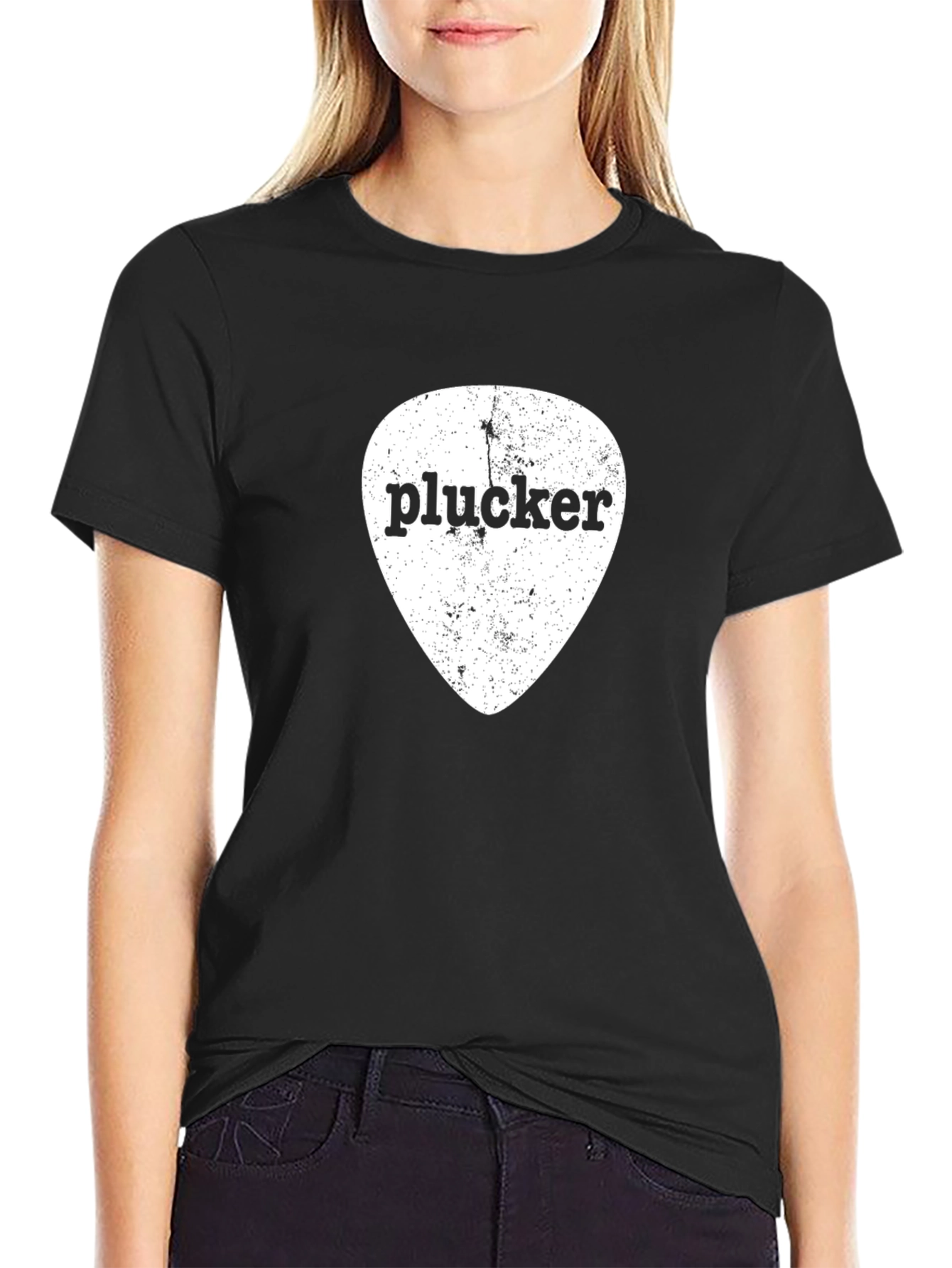Plucker Guitar Pick Graphic Tee - Black Cotton T-Shirt