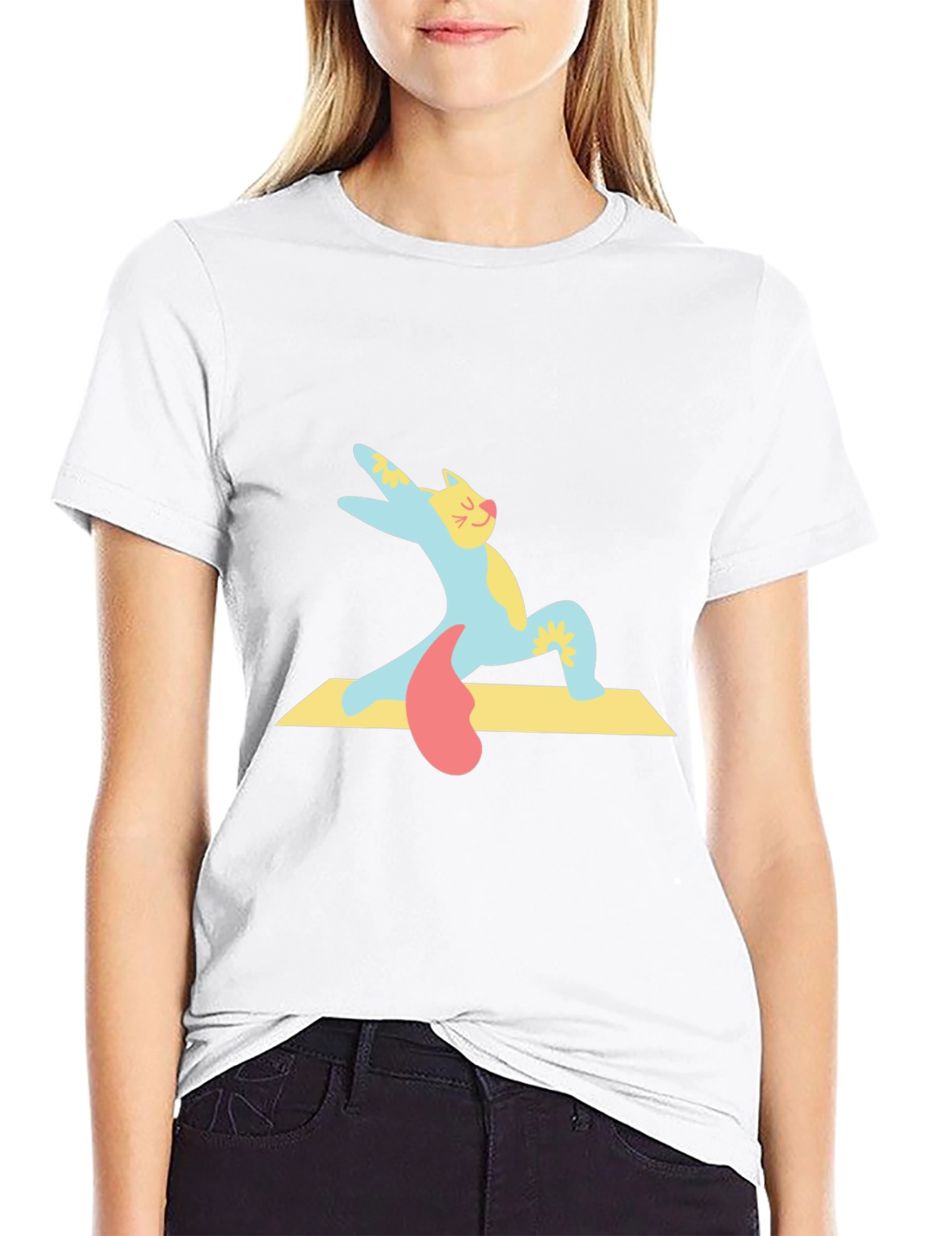 Yoga Cat T-Shirt - Cute Cartoon Kitten Tee