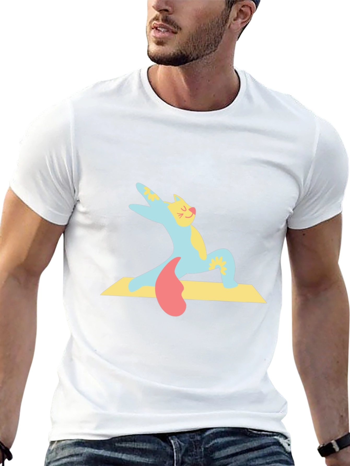 Yoga Cat T-Shirt - Cute Cartoon Kitten Tee