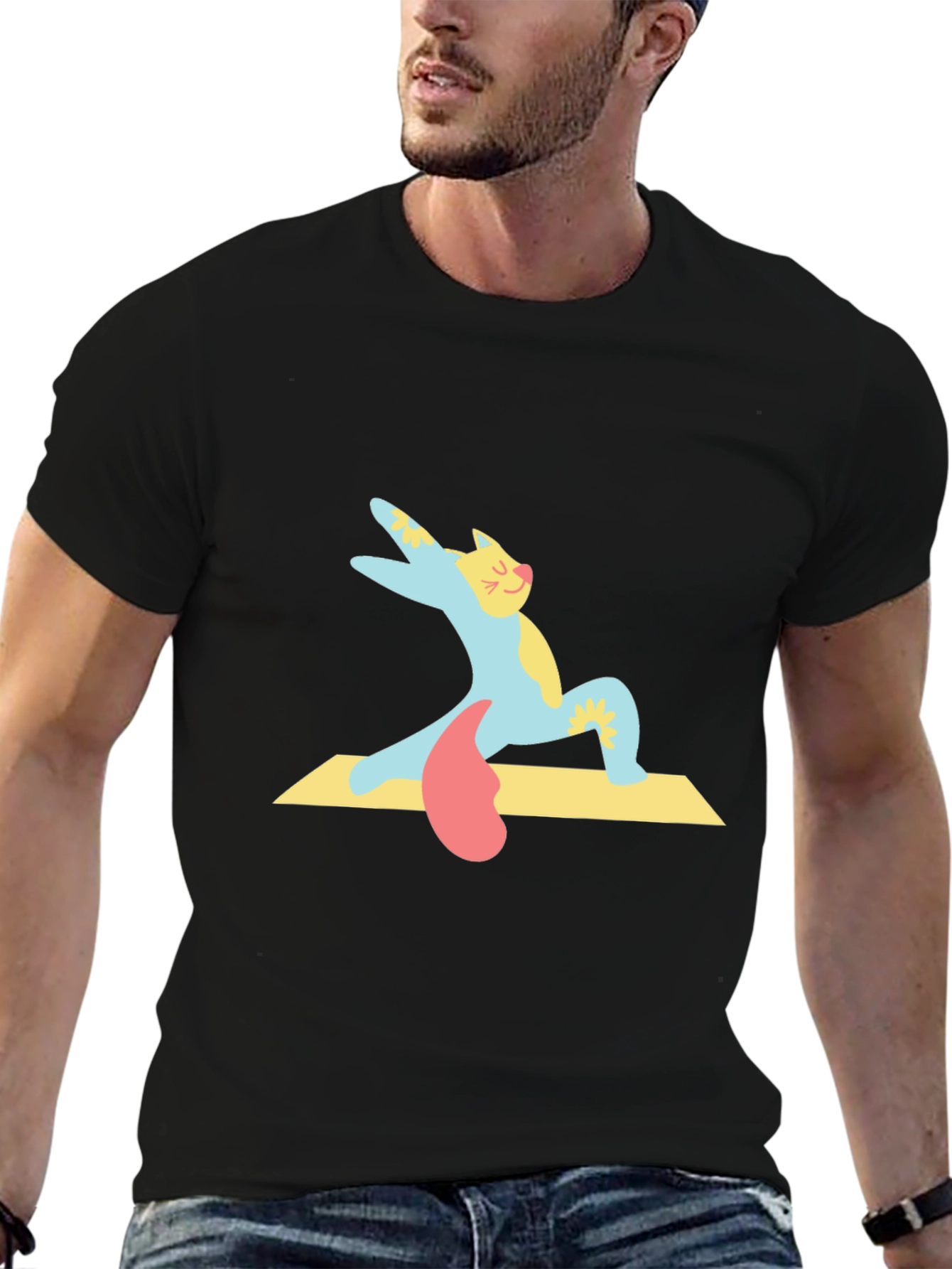 Yoga Cat T-Shirt - Cute Cartoon Kitten Tee