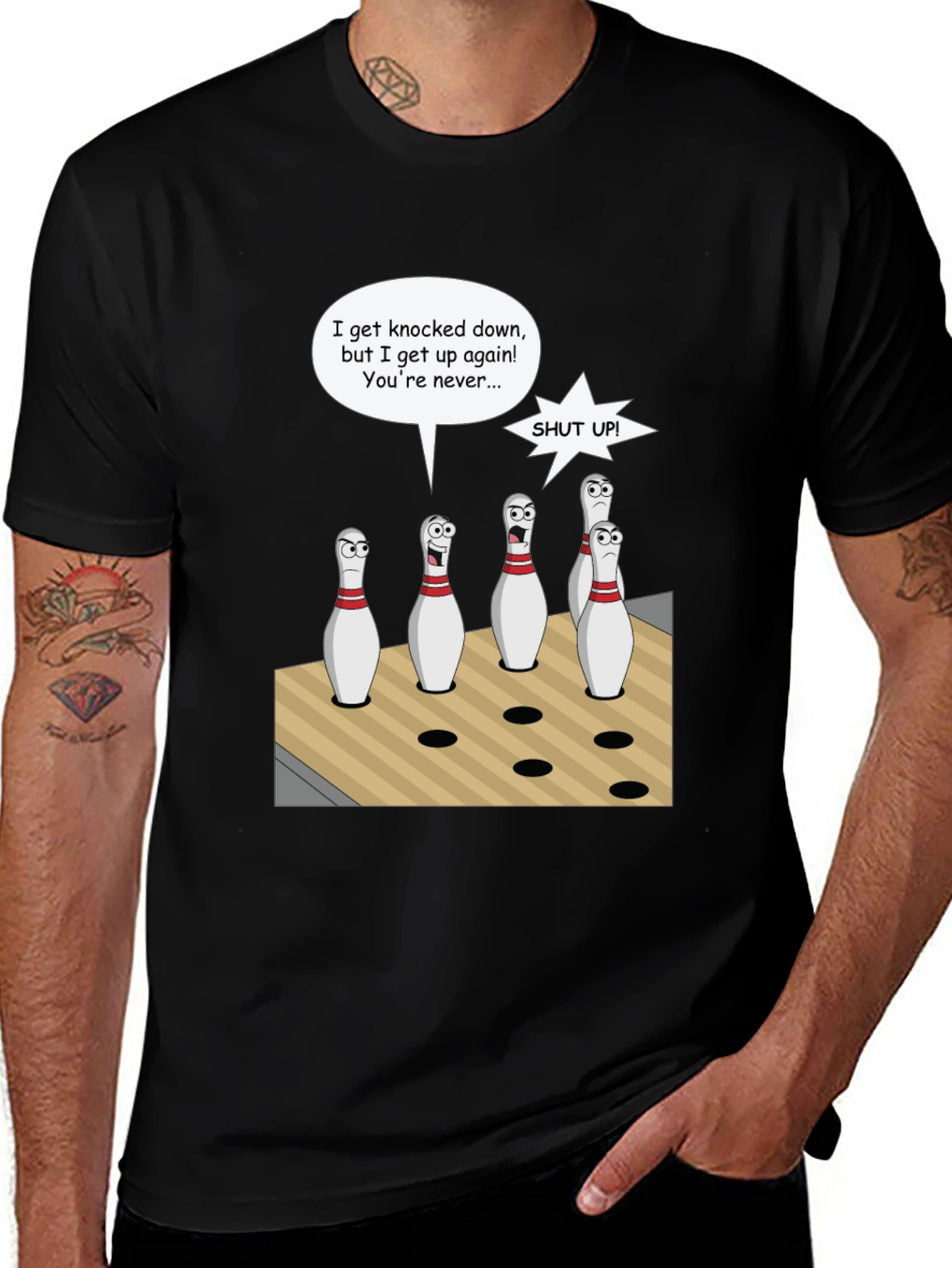 Bowling Pin Cartoon T-Shirt