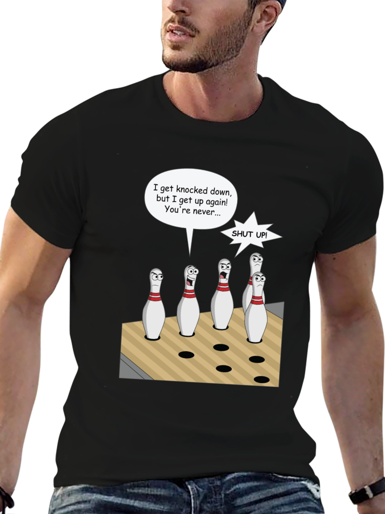Bowling Pin Cartoon T-Shirt