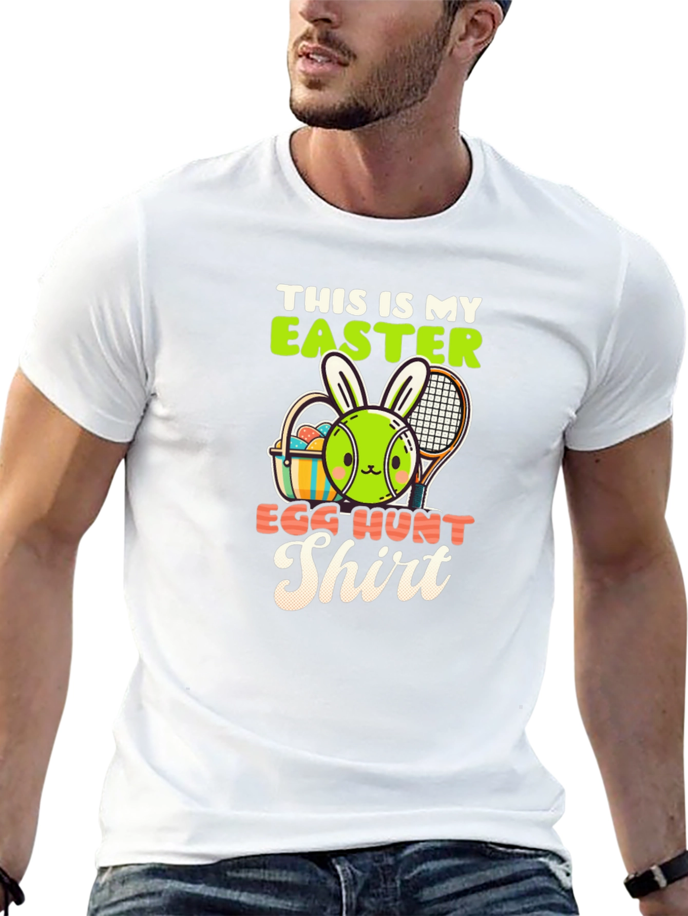 Easter Egg Hunt Shirt - Tennis Bunny