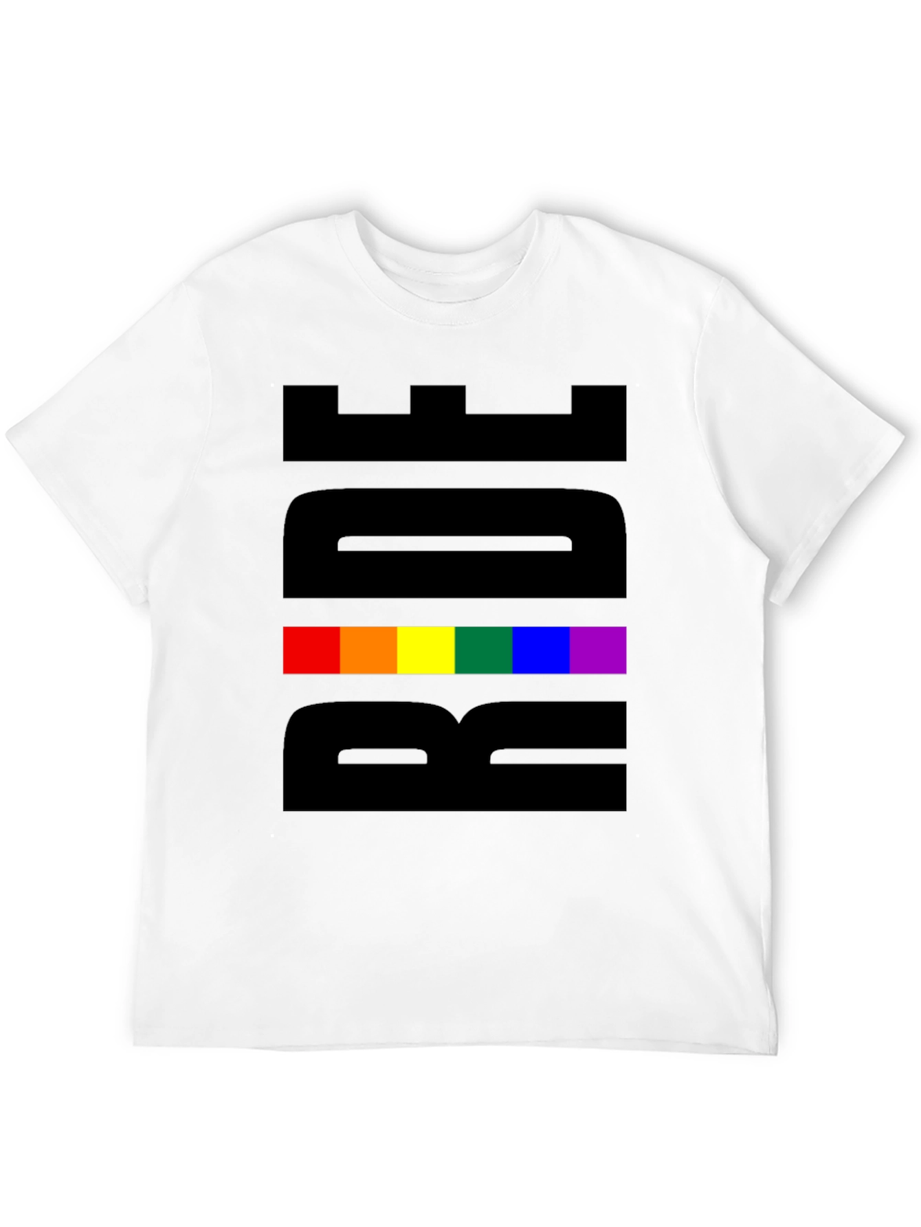 Pride Rainbow Graphic Tee - Black Cotton Blend