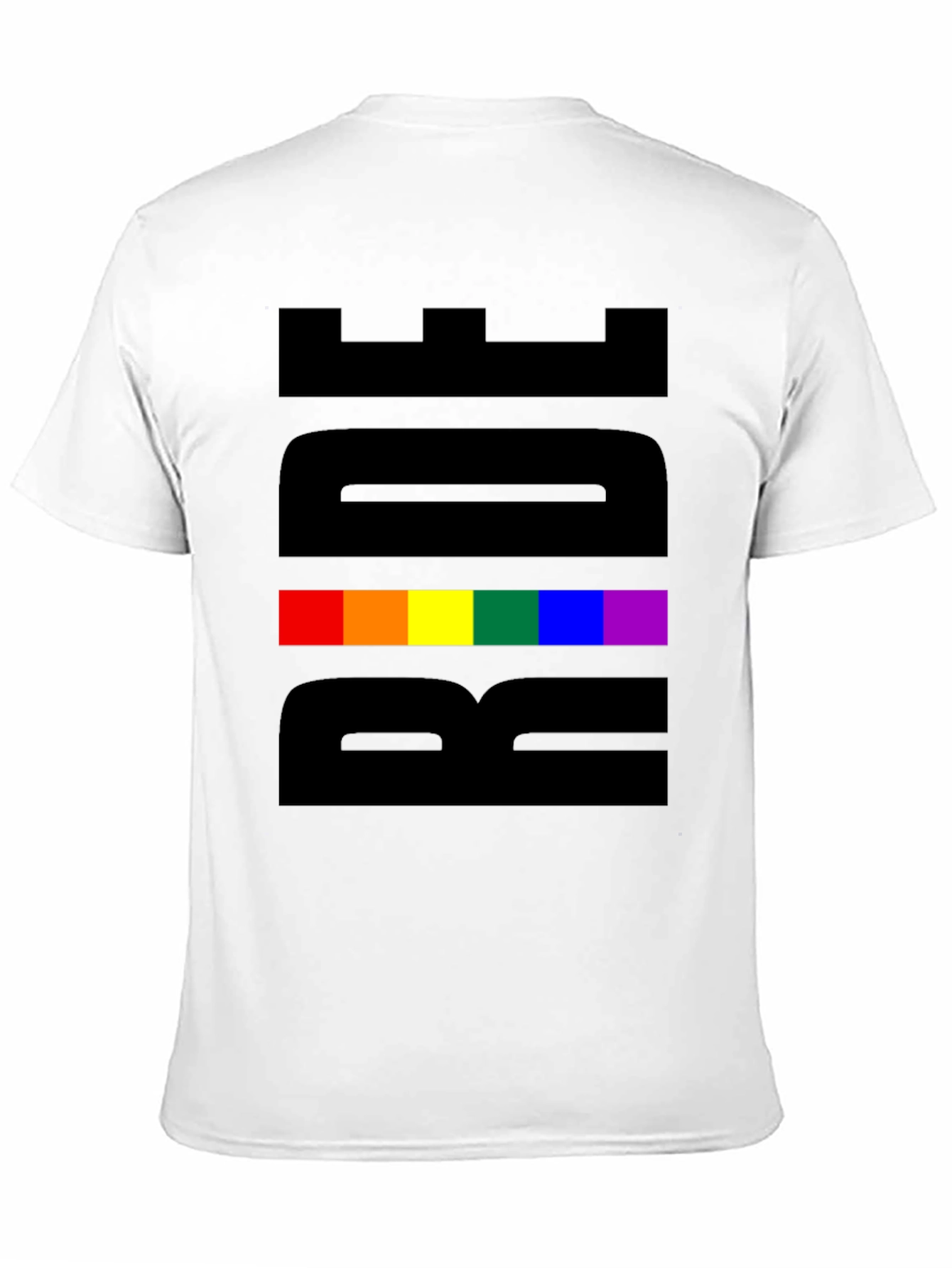 Pride Rainbow Graphic Tee - Black Cotton Blend