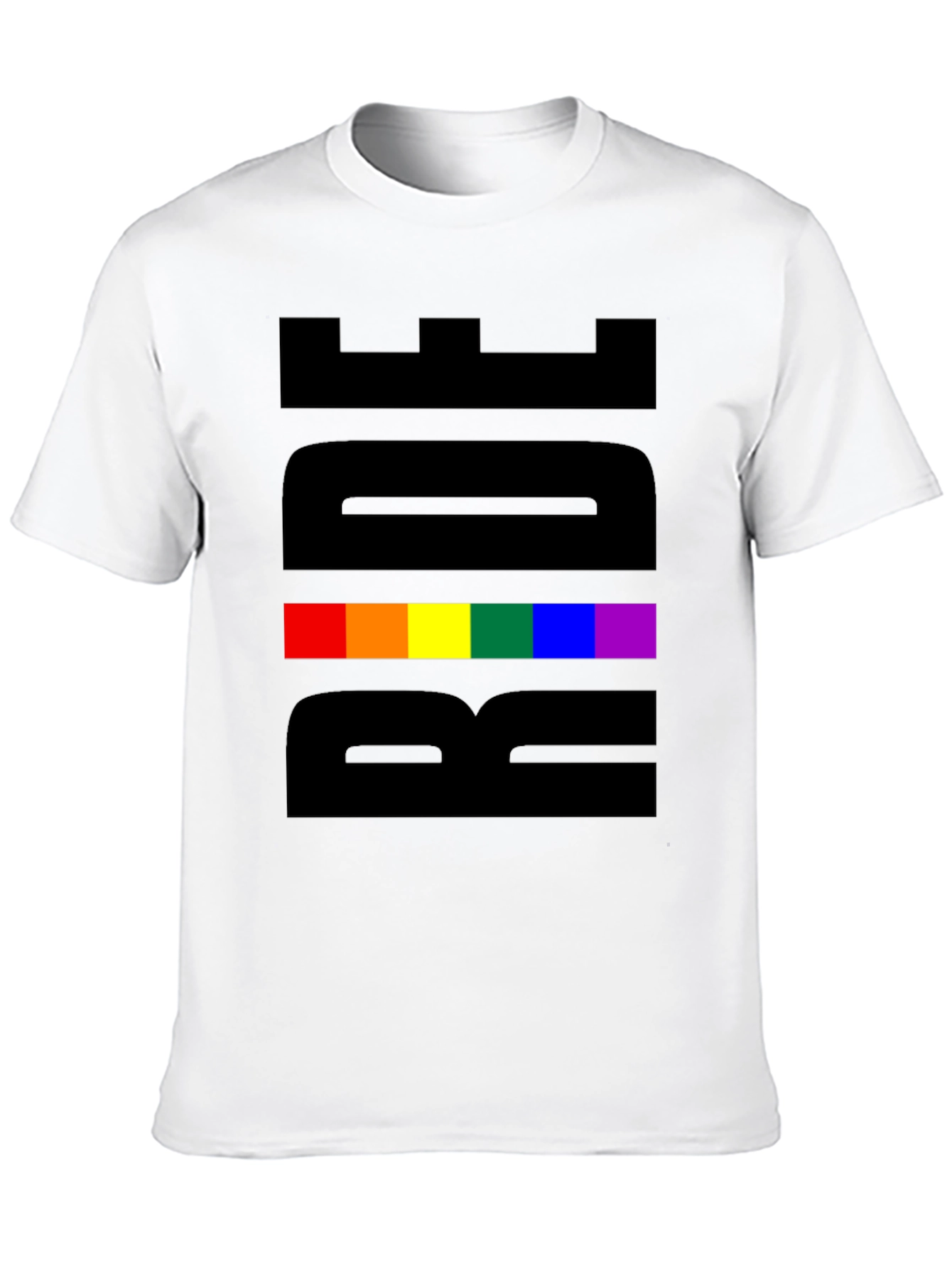 Pride Rainbow Graphic Tee - Black Cotton Blend