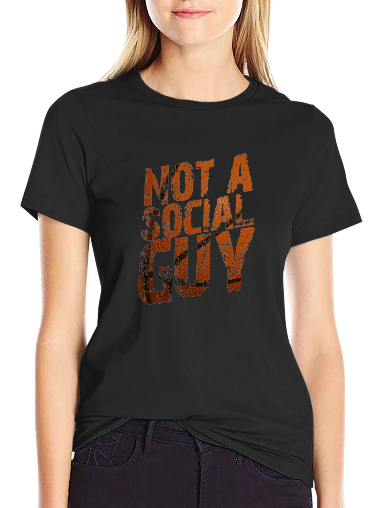 Not A Social Guy Black Graphic Tee