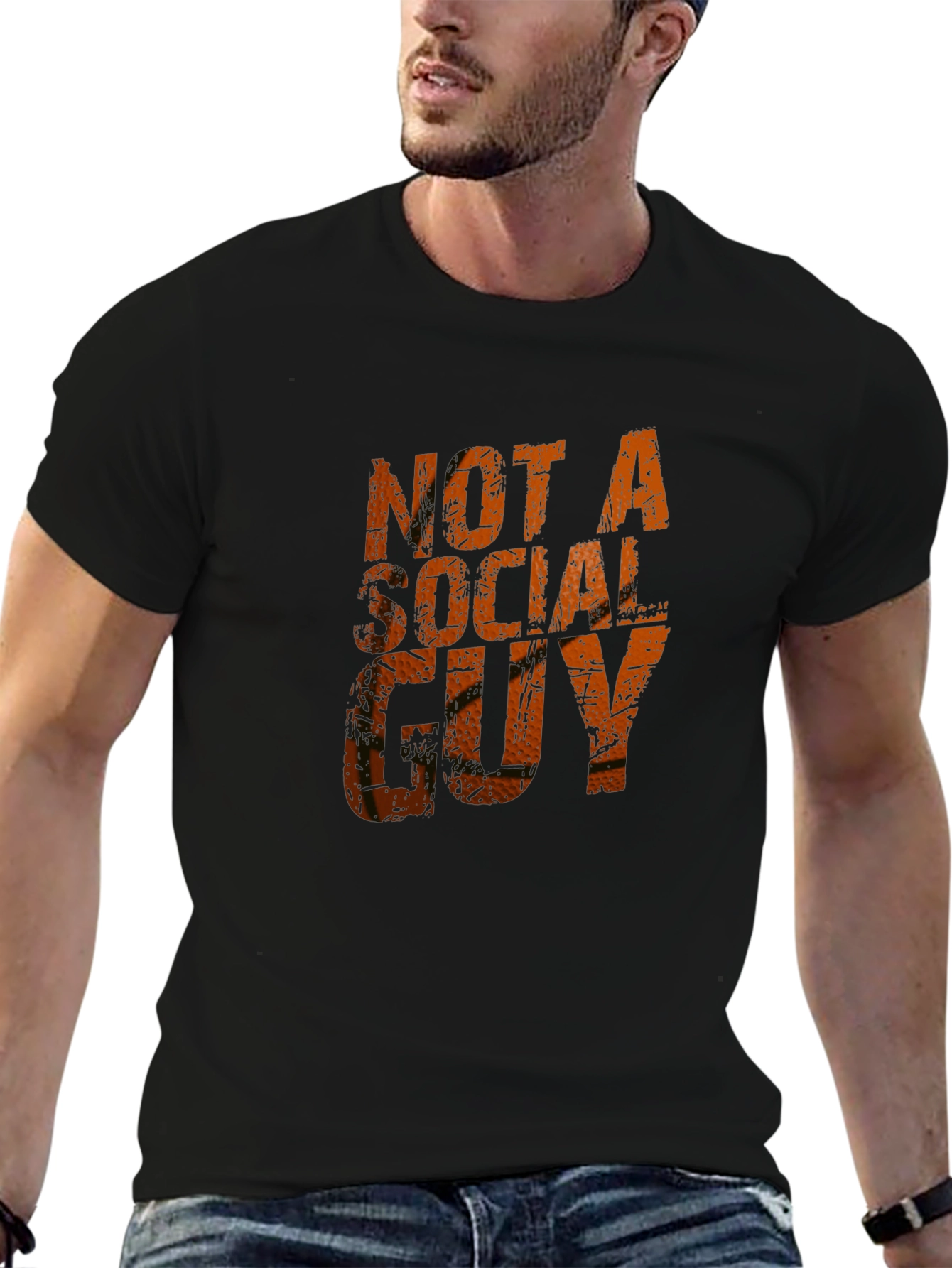 Not A Social Guy Black Graphic Tee