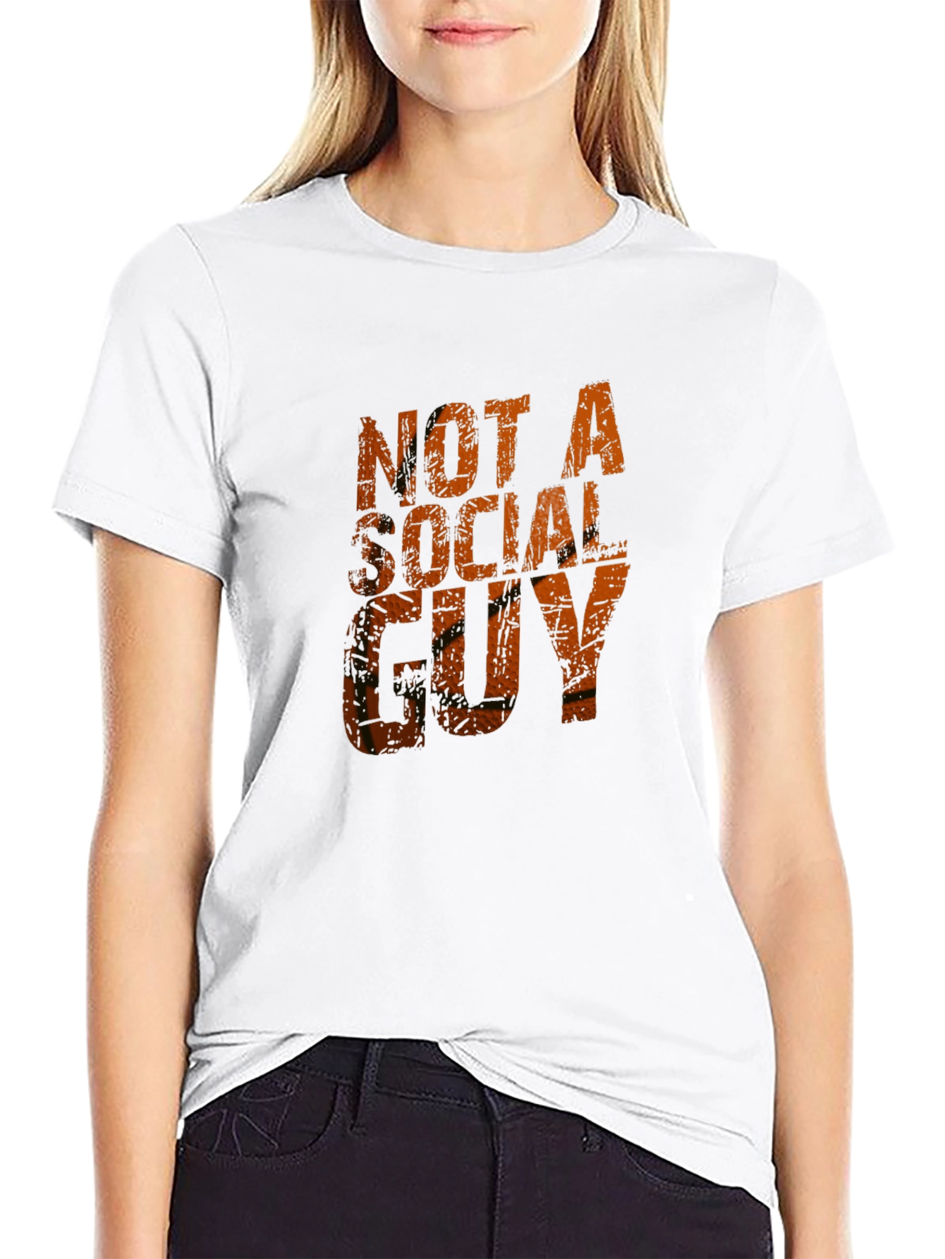 Not A Social Guy Black Graphic Tee