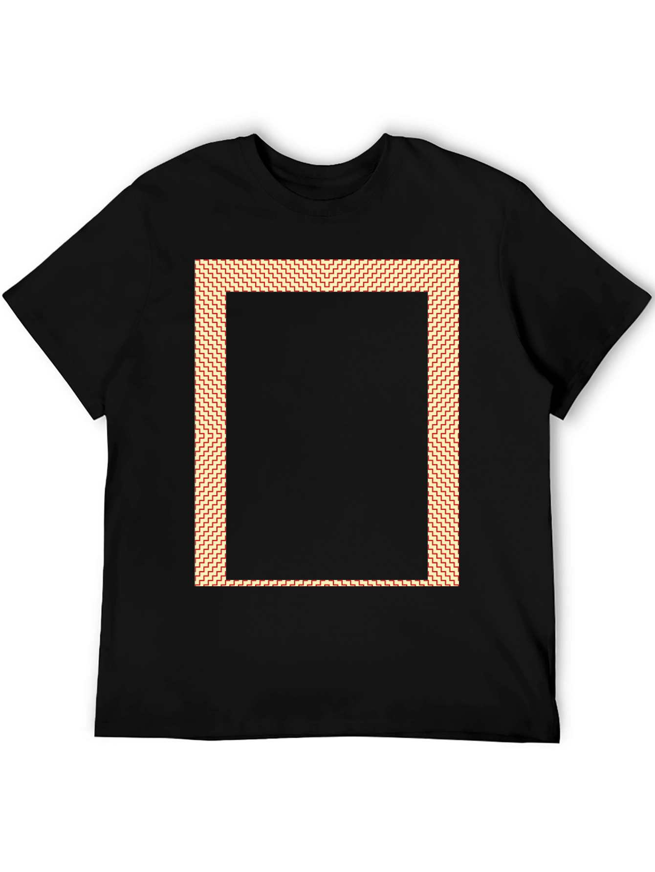 Black Graphic Tee with Rectangle Design