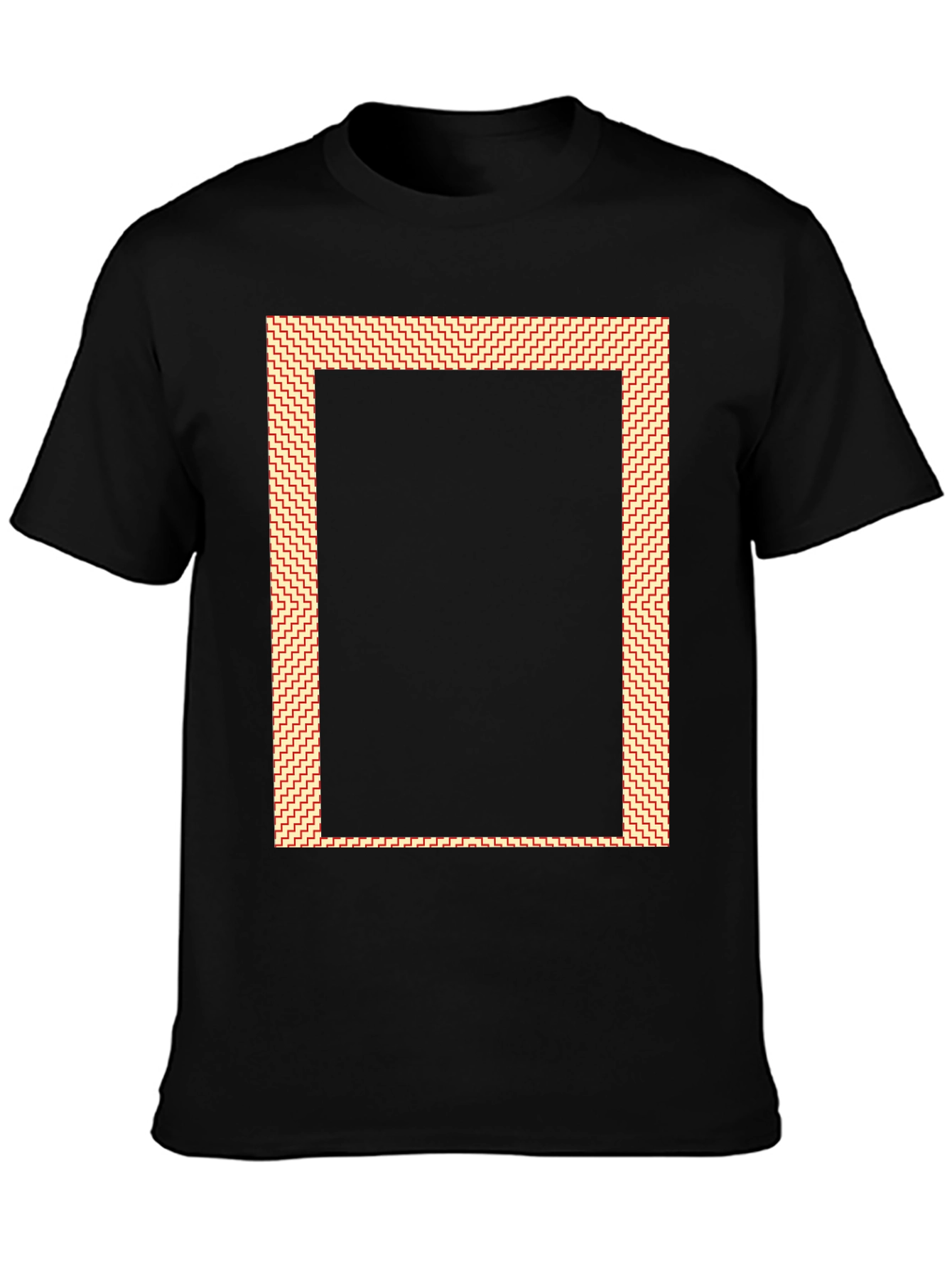 Black Graphic Tee with Rectangle Design