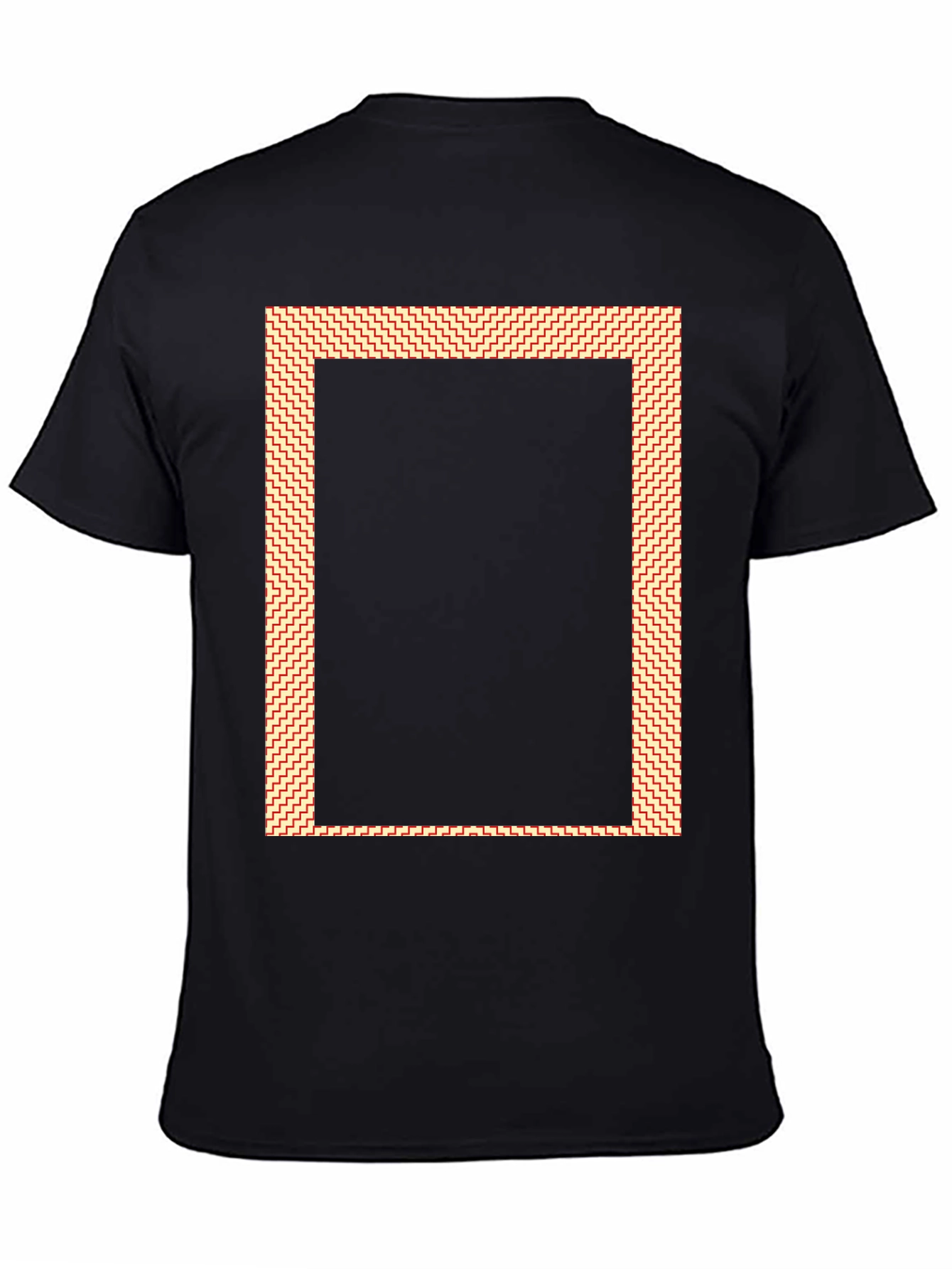 Black Graphic Tee with Rectangle Design