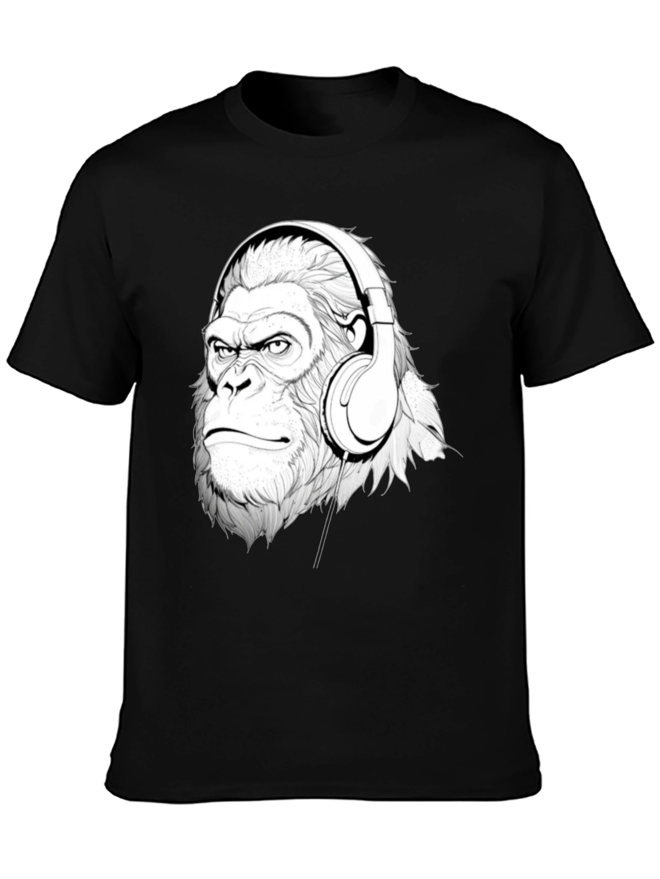 Cool Gorilla Headphones Graphic T-Shirt