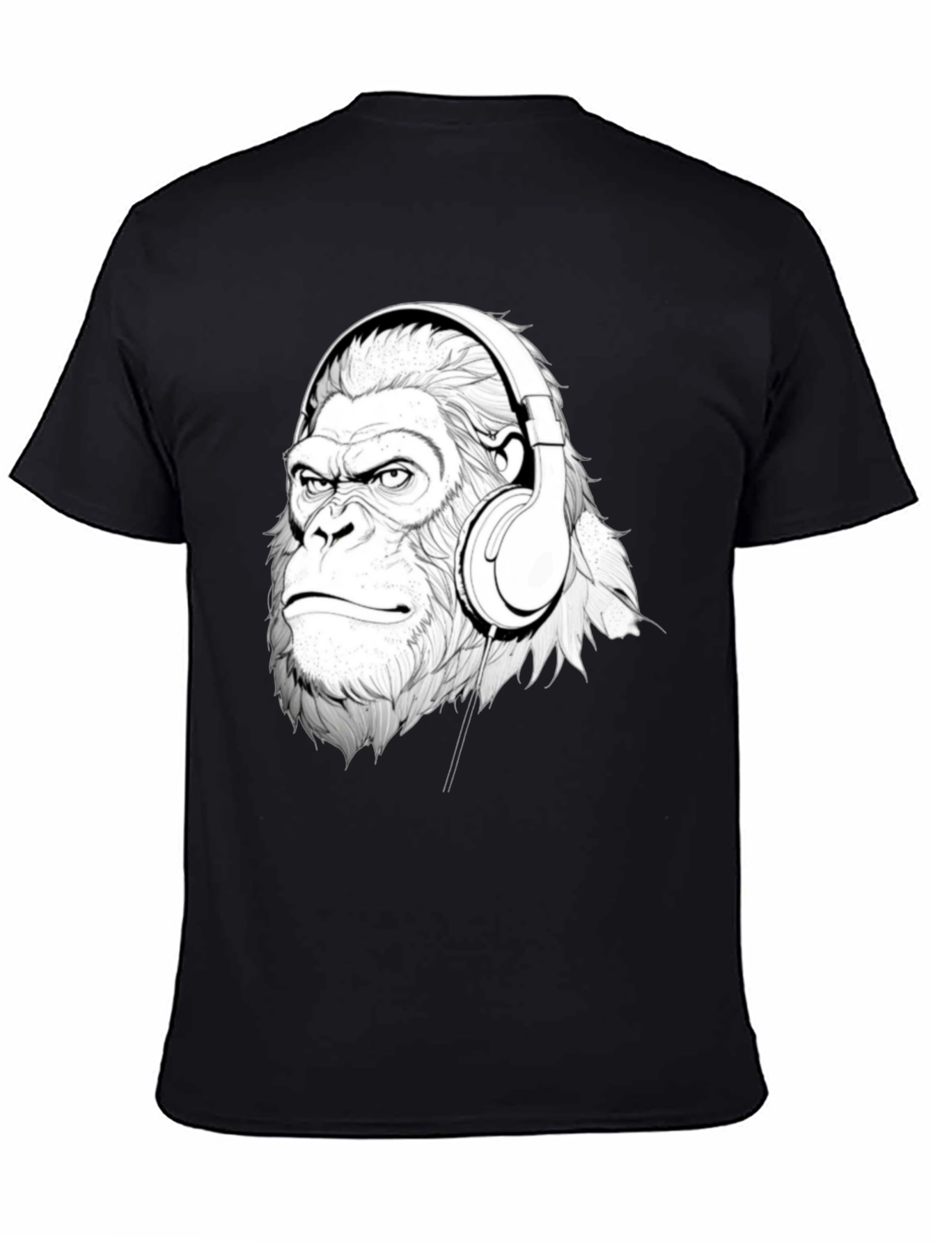 Cool Gorilla Headphones Graphic T-Shirt