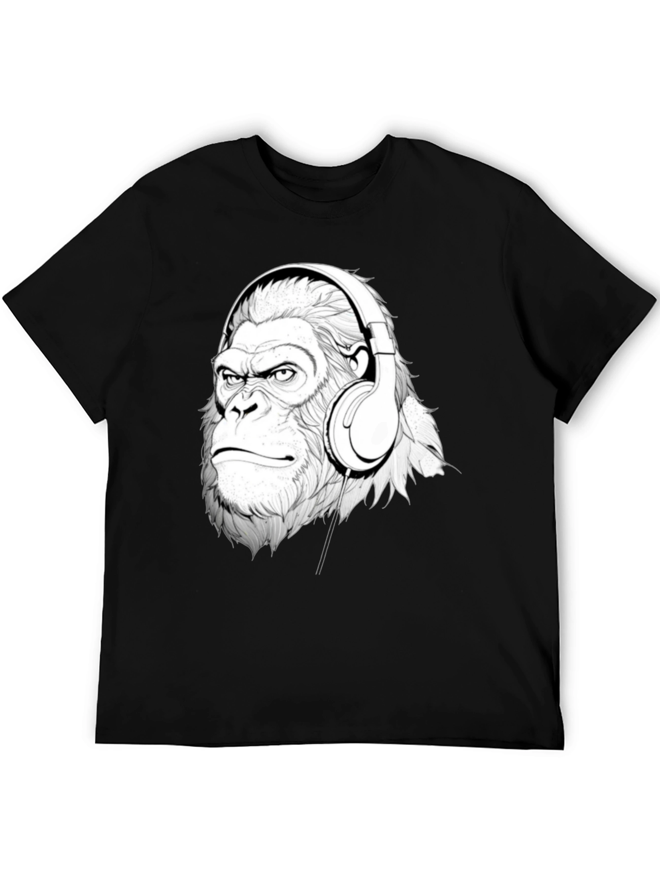 Cool Gorilla Headphones Graphic T-Shirt