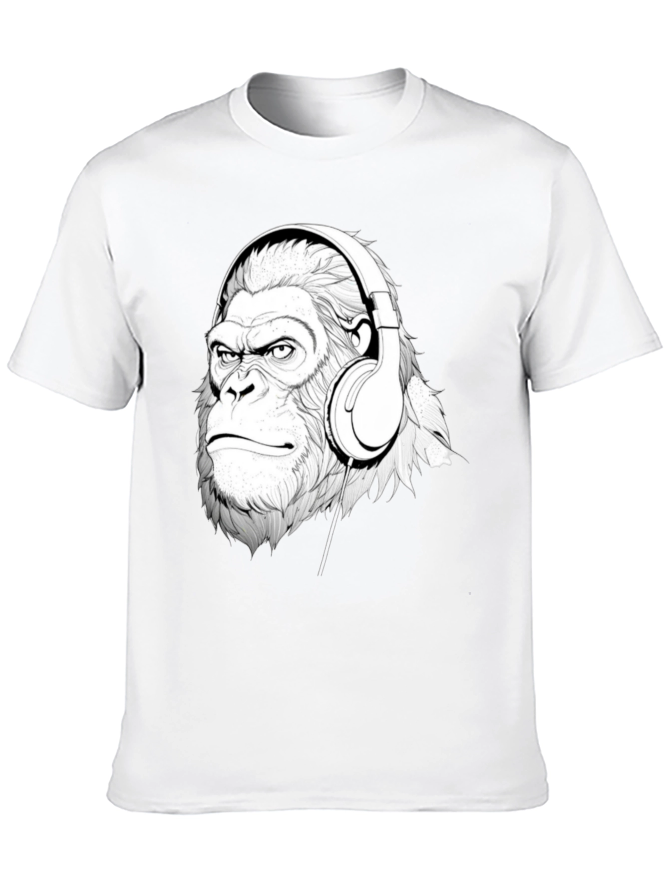 Cool Gorilla Headphones Graphic T-Shirt