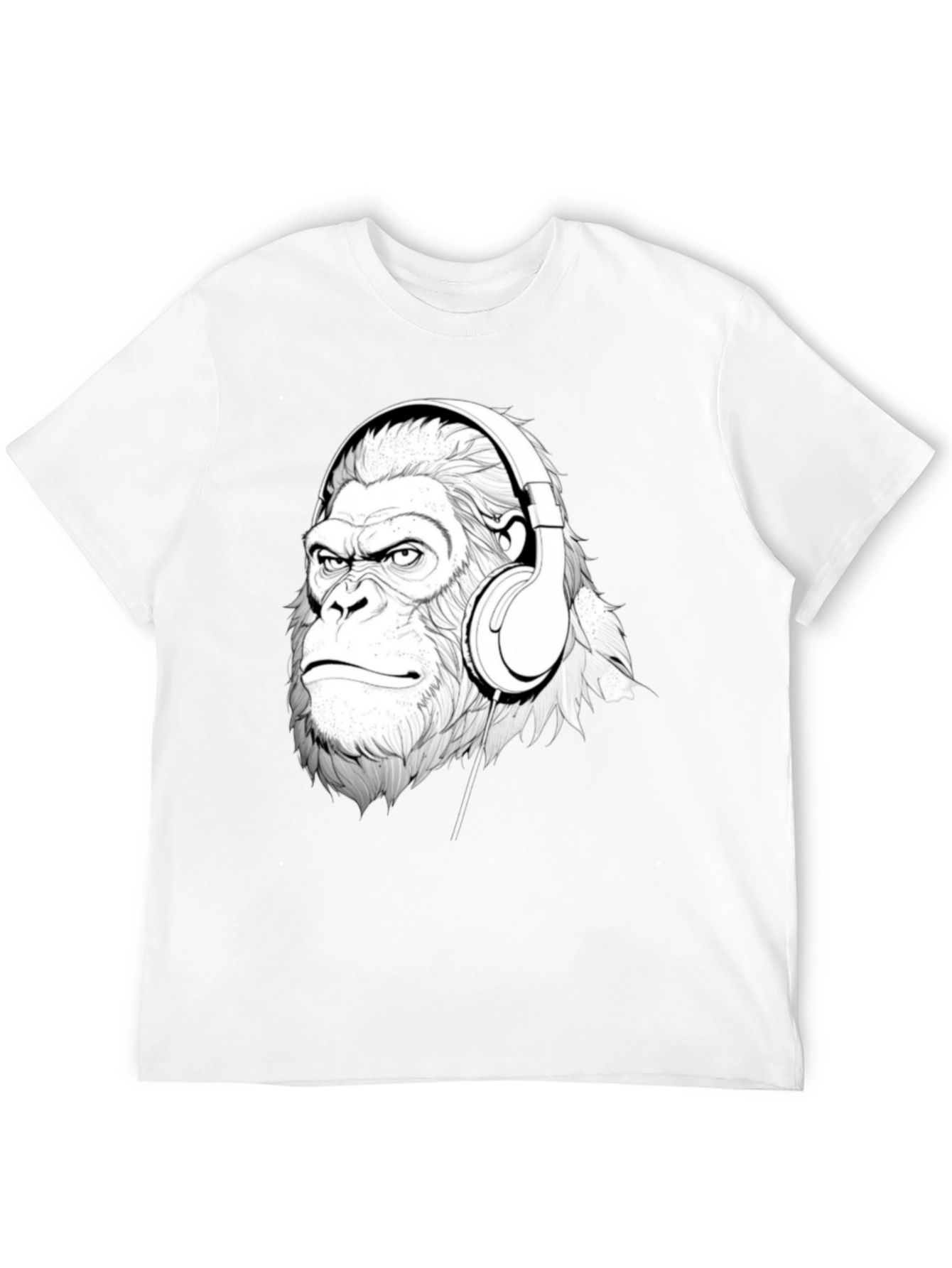 Cool Gorilla Headphones Graphic T-Shirt
