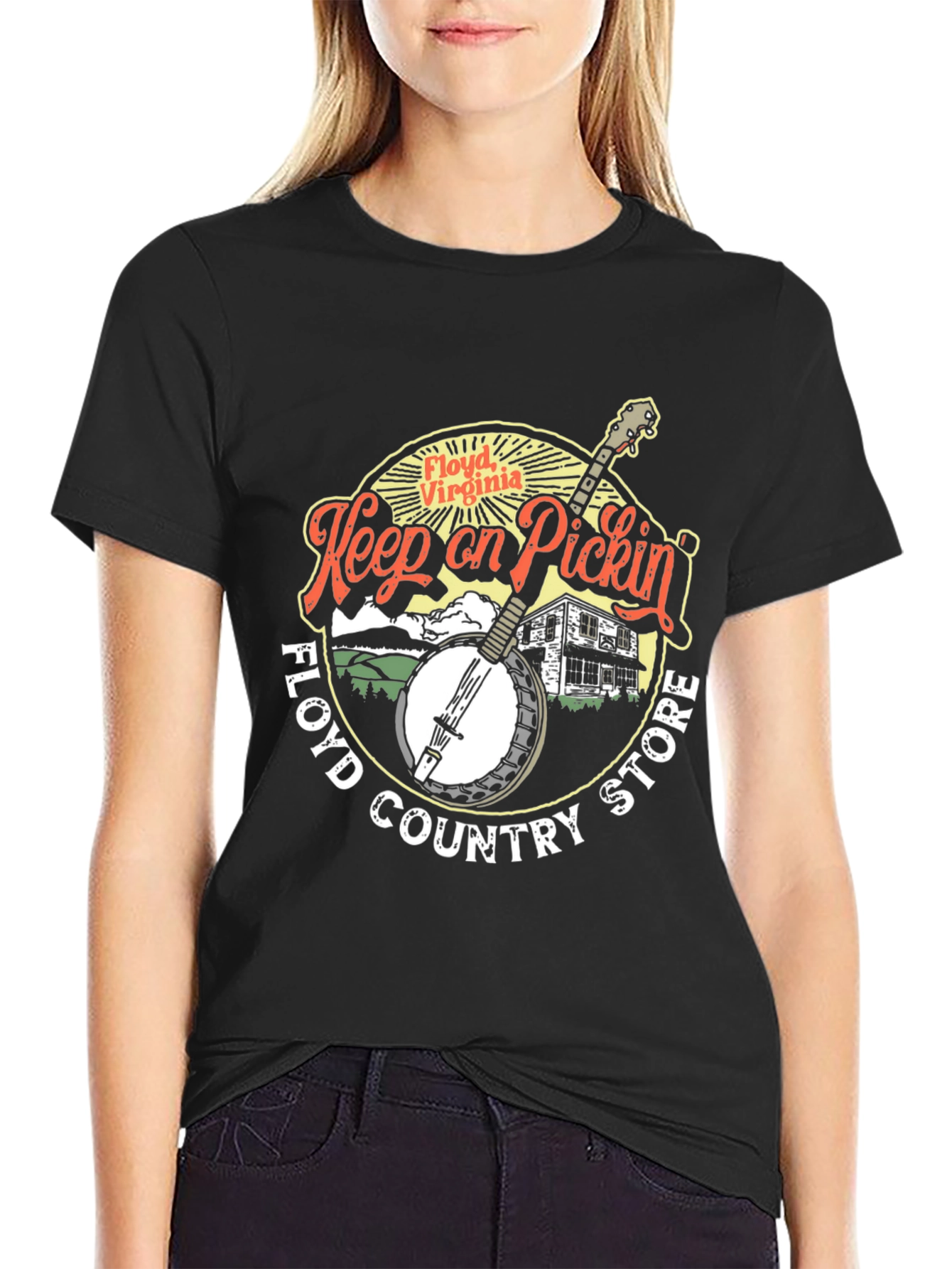Floyd Virginia Keep on Pickin Black T-Shirt
