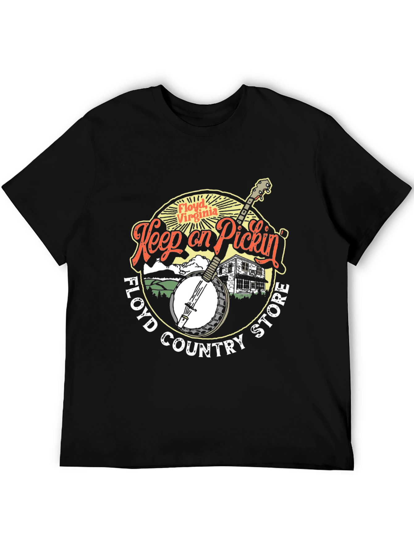 Floyd Virginia Keep on Pickin Black T-Shirt