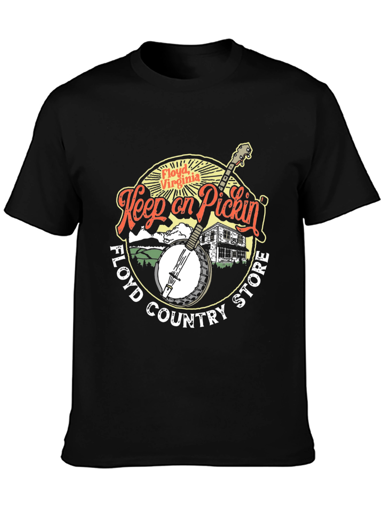Floyd Virginia Keep on Pickin Black T-Shirt