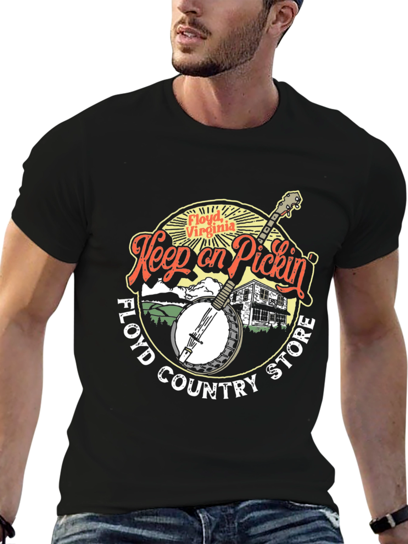 Floyd Virginia Keep on Pickin Black T-Shirt