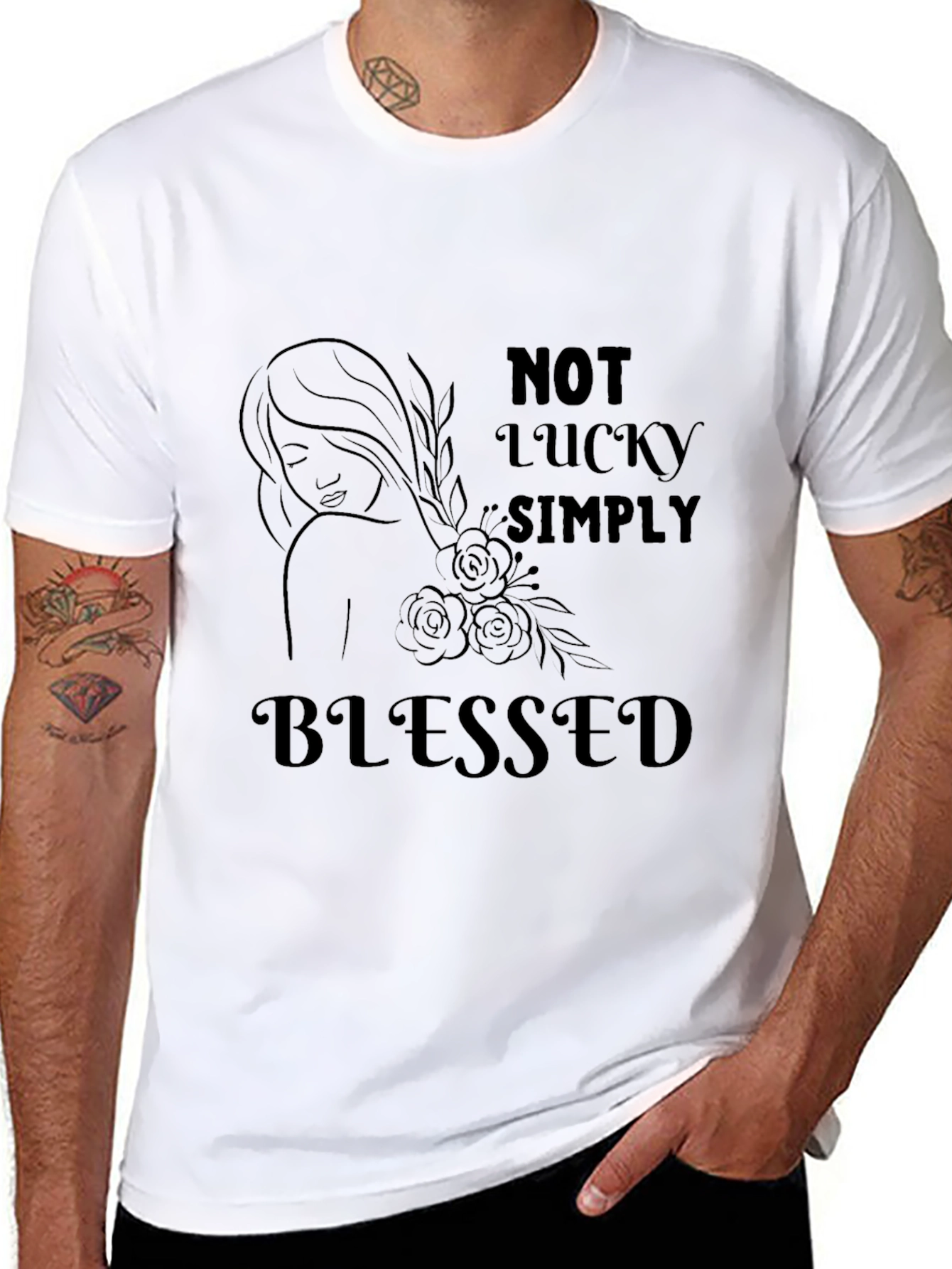 Blessed Graphic Tee - Black Casual T-Shirt