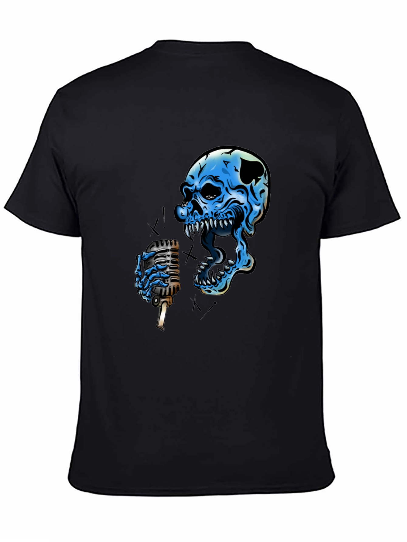 Skull Singer Graphic Black T-Shirt