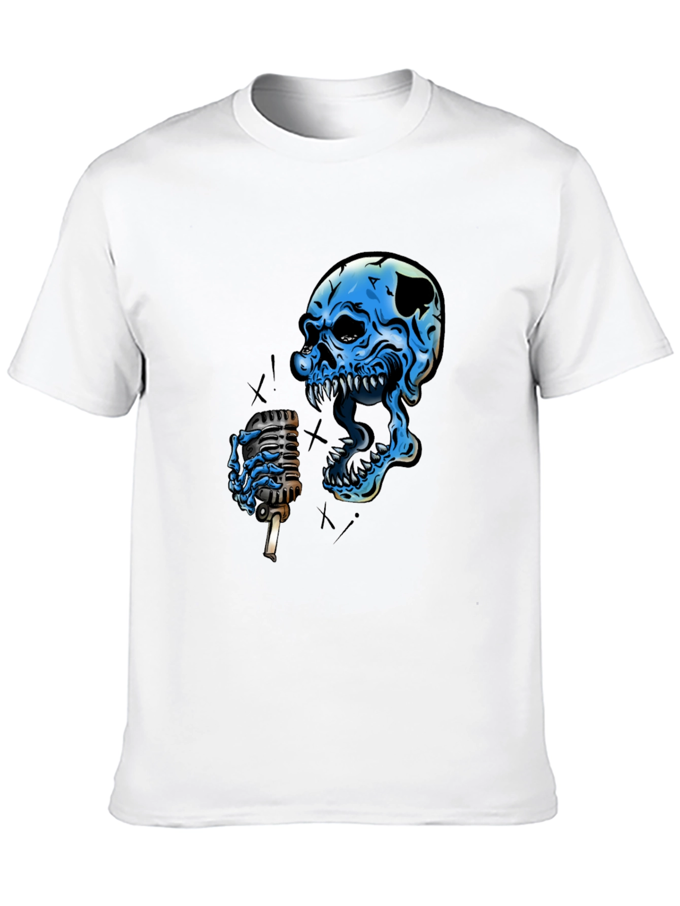 Skull Singer Graphic Black T-Shirt