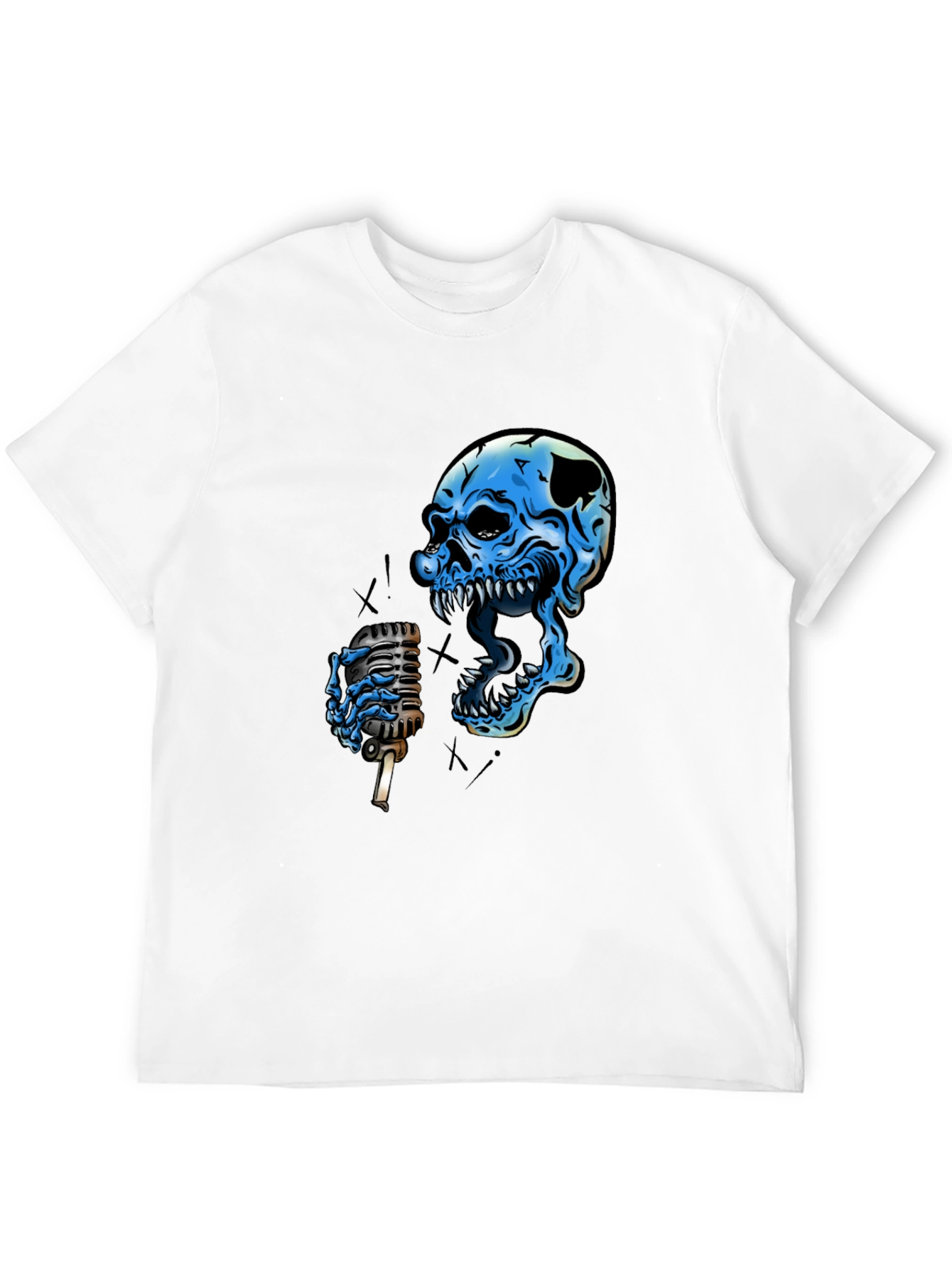 Skull Singer Graphic Black T-Shirt