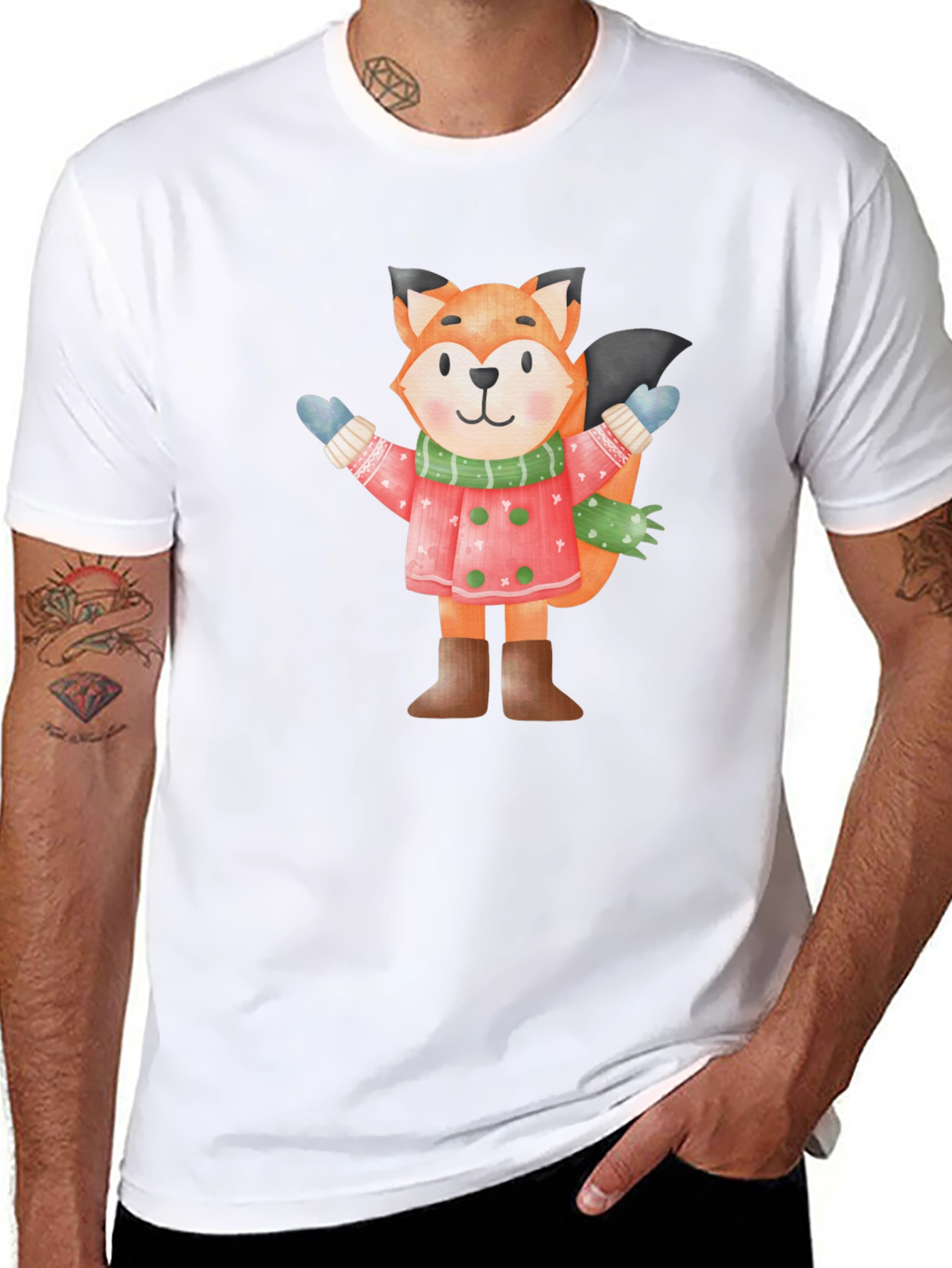 Fox Winter Cartoon T-Shirt