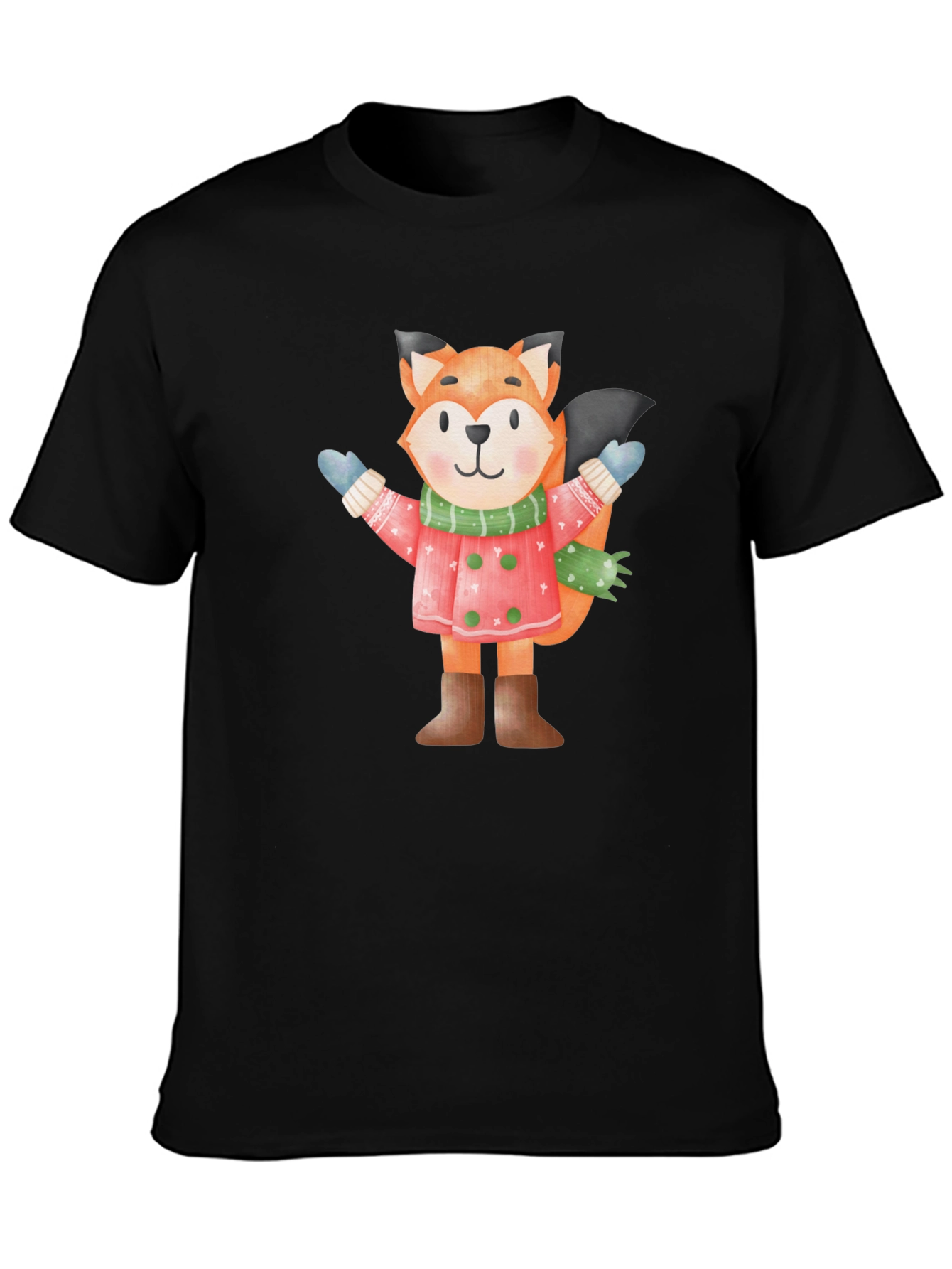 Fox Winter Cartoon T-Shirt