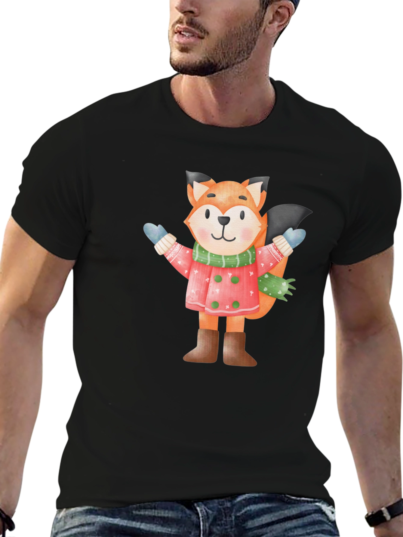 Fox Winter Cartoon T-Shirt