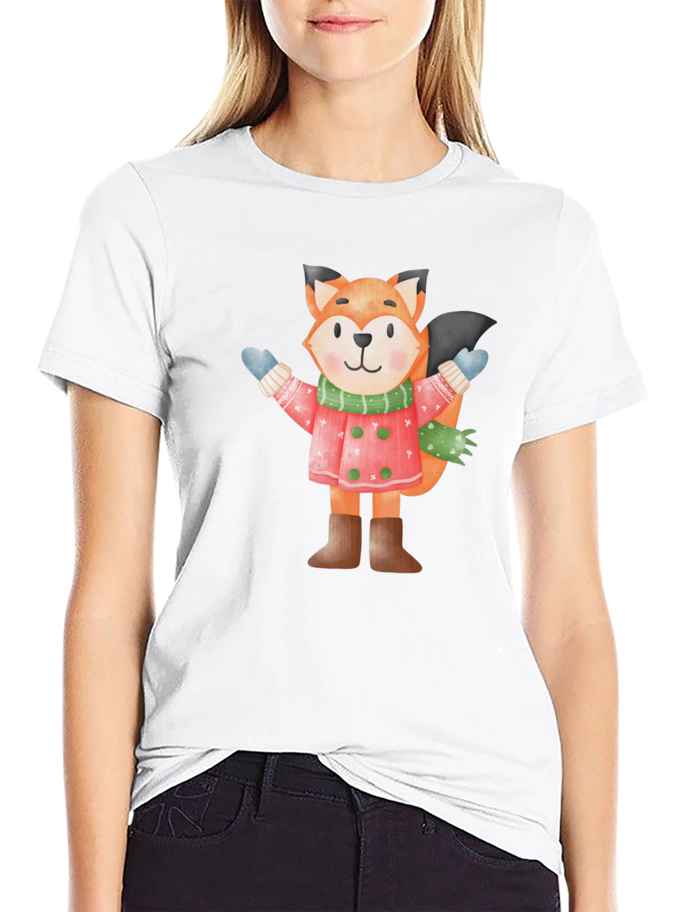Fox Winter Cartoon T-Shirt
