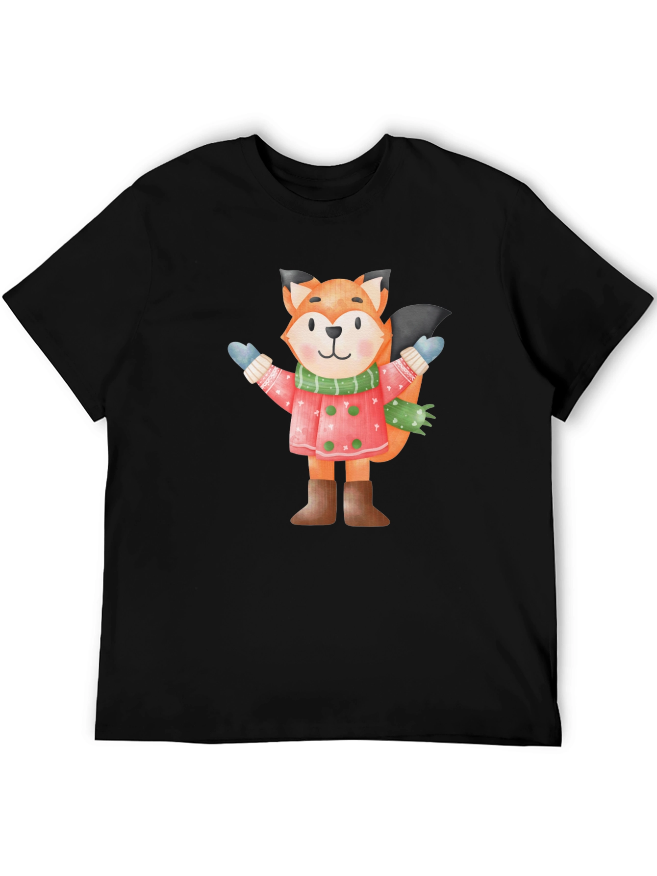Fox Winter Cartoon T-Shirt