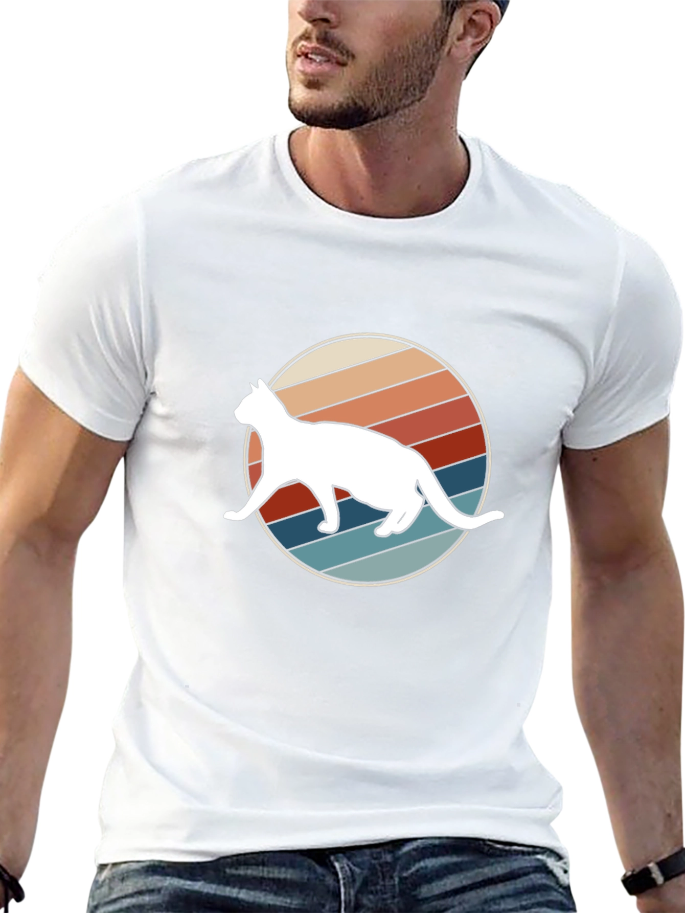 Retro Cat Graphic Tee - Cool Cat Lover Shirt