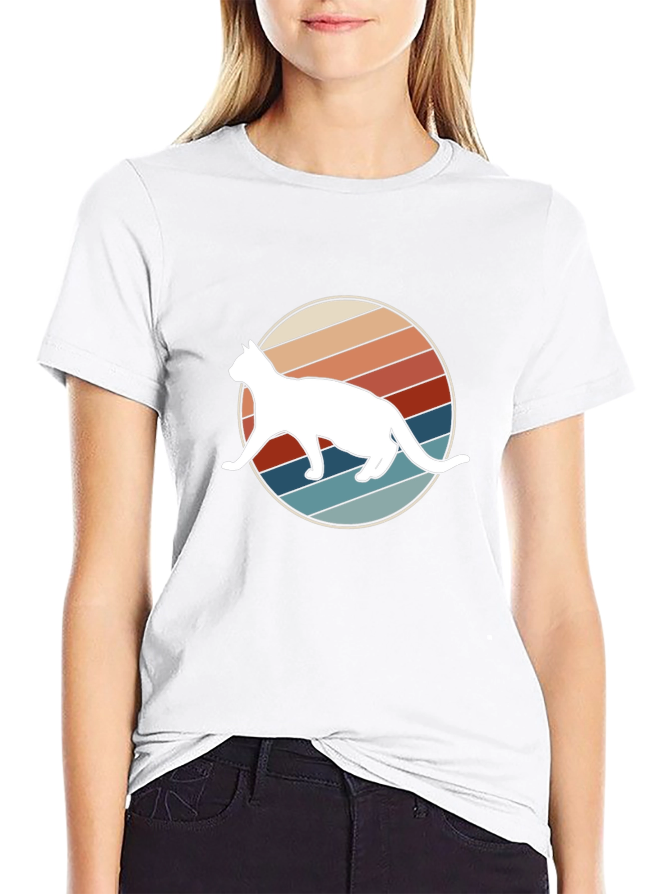 Retro Cat Graphic Tee - Cool Cat Lover Shirt