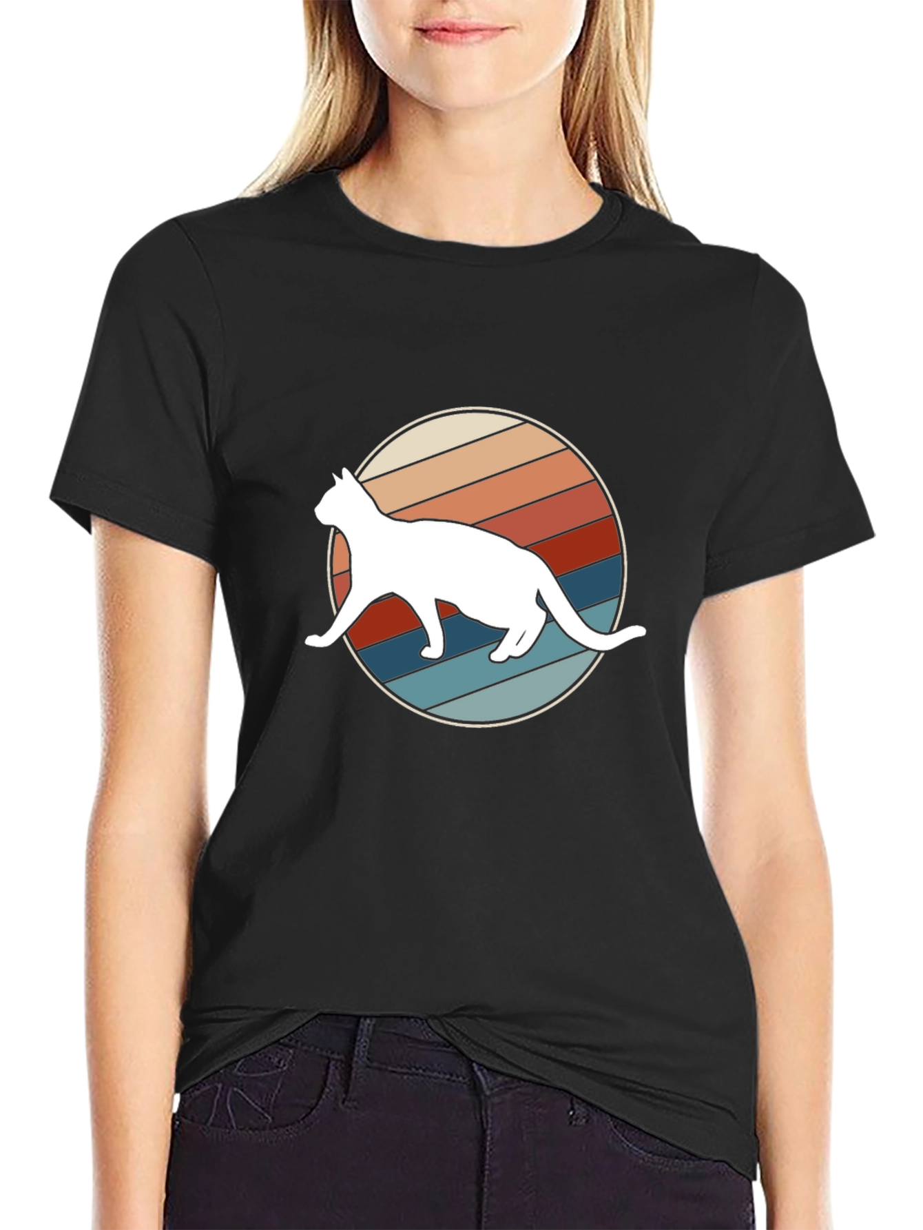 Retro Cat Graphic Tee - Cool Cat Lover Shirt